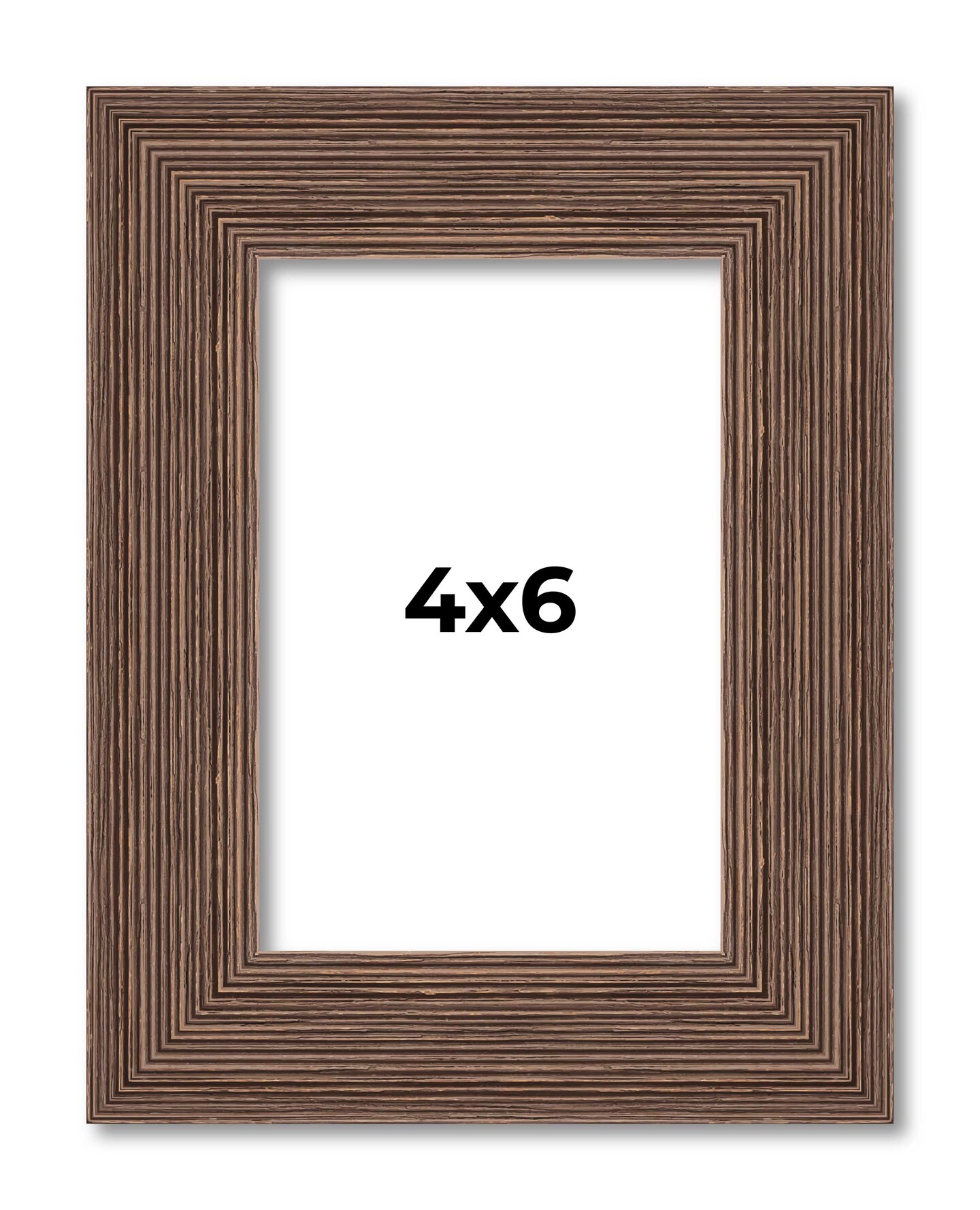 4x6 Wide Barnwood Picture Frame with UV-Resistant Acrylic & Acid Free Backing, Available in 6 Paint Finishes - Grey, Brown, White, and Black