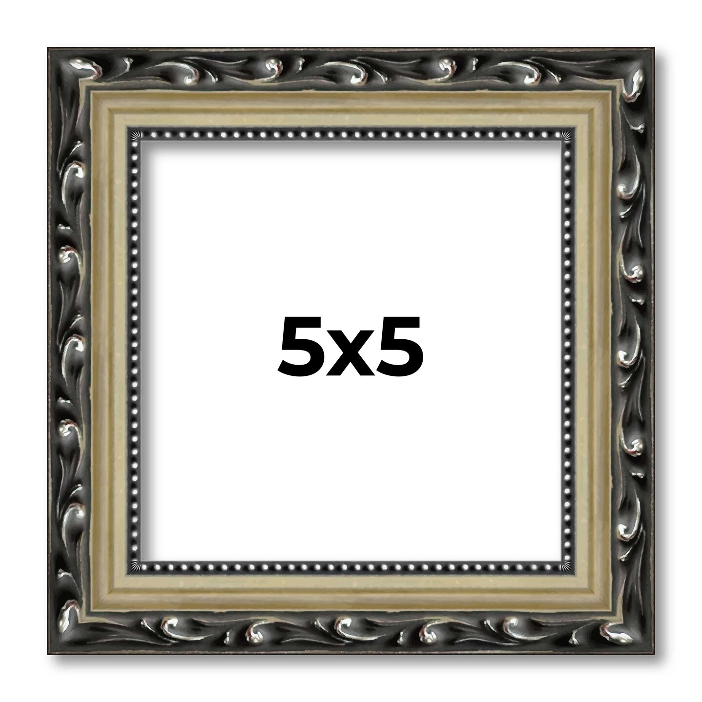 5x5 Museum-Quality Picture Frame with UV-Resistant Acrylic &#x26; Acid-Free Backing, Available in 4 Finishes - Gold, Silver, Bronze, and Black