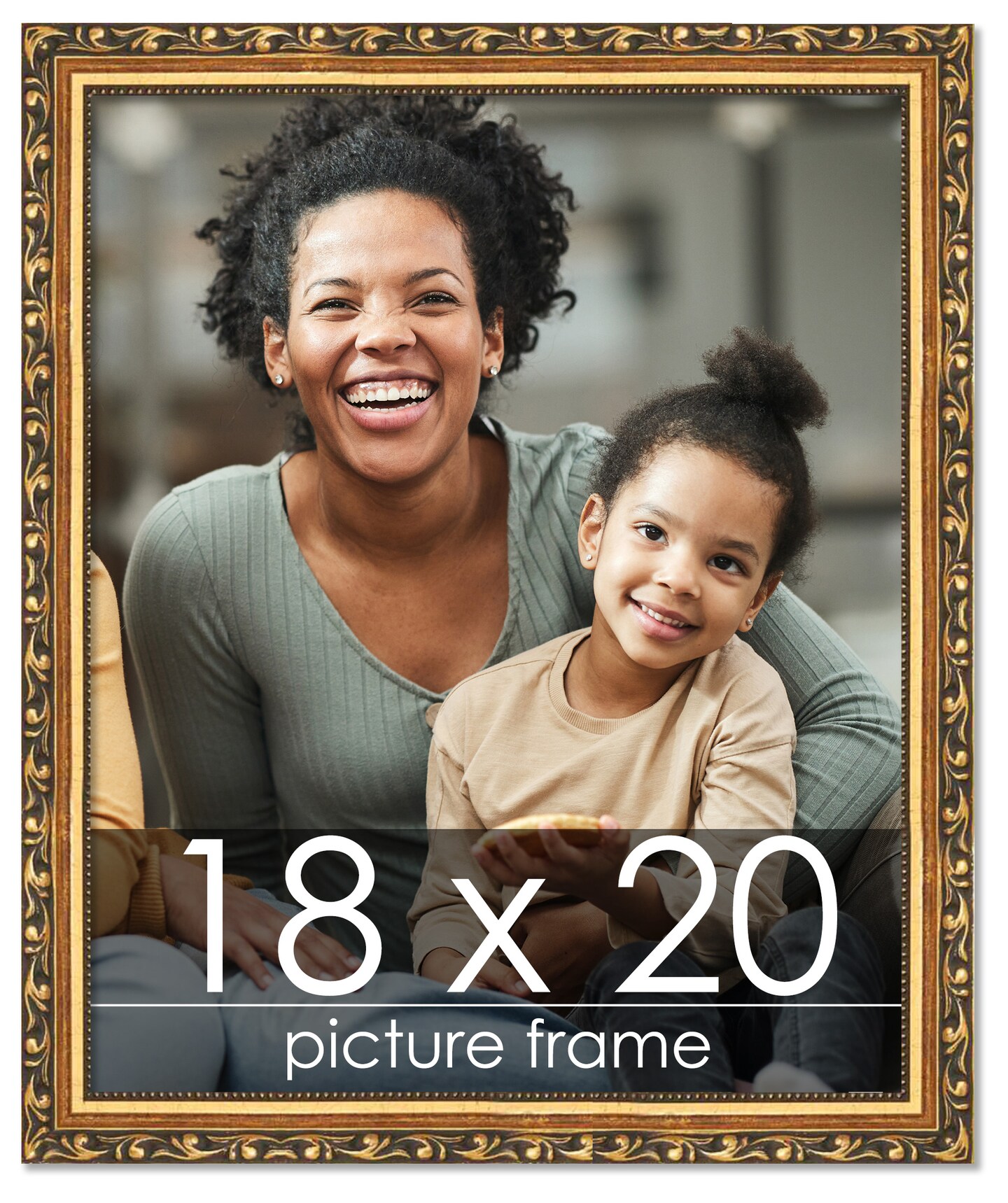 18x20 Museum-Quality Picture Frame with UV-Resistant Acrylic & Acid-Free Backing, Available in 4 Finishes - Gold, Silver, Bronze, and Black