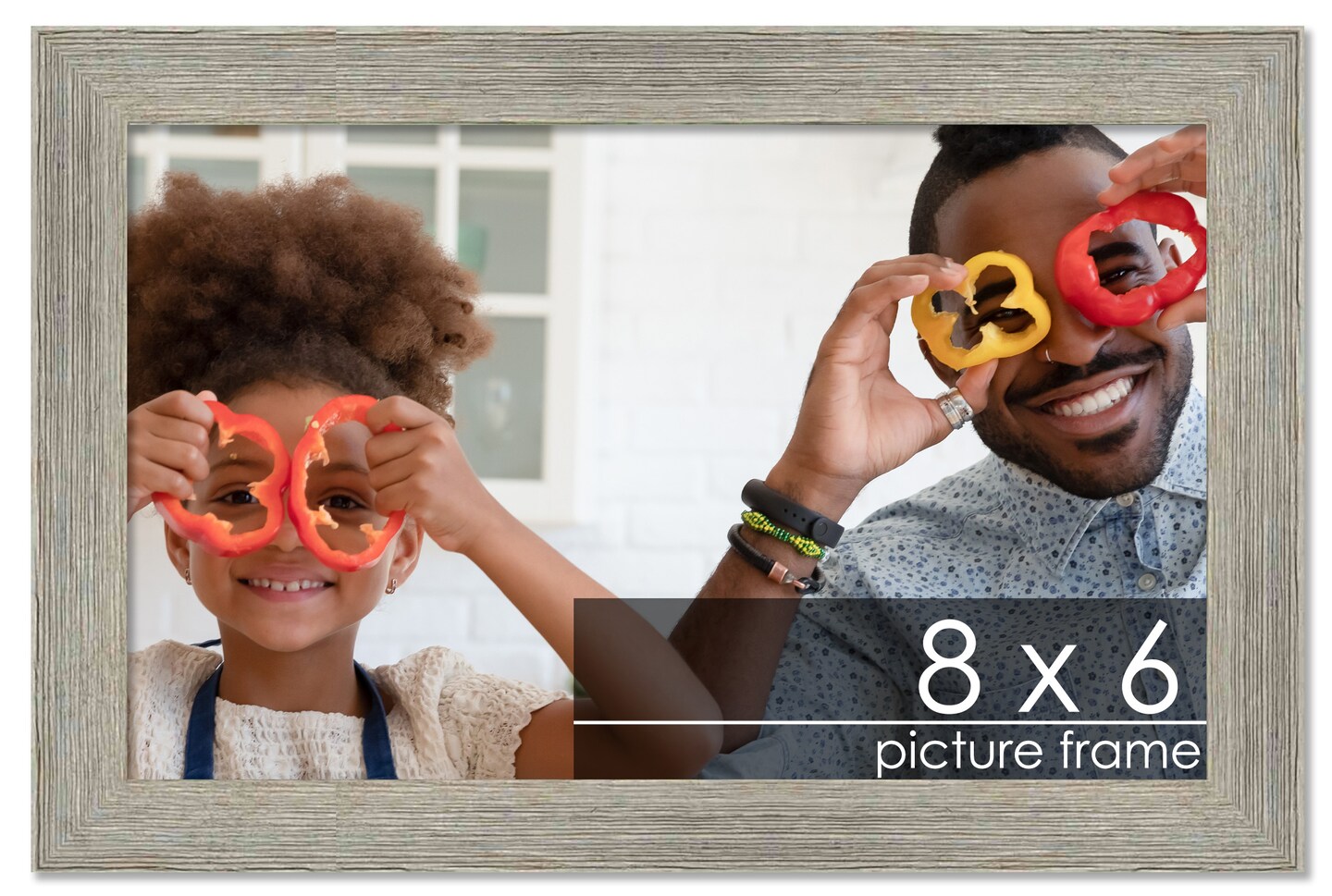 8x6 Wide Barnwood Picture Frame with UV-Resistant Acrylic & Acid Free Backing, Available in 6 Paint Finishes - Grey, Brown, White, and Black