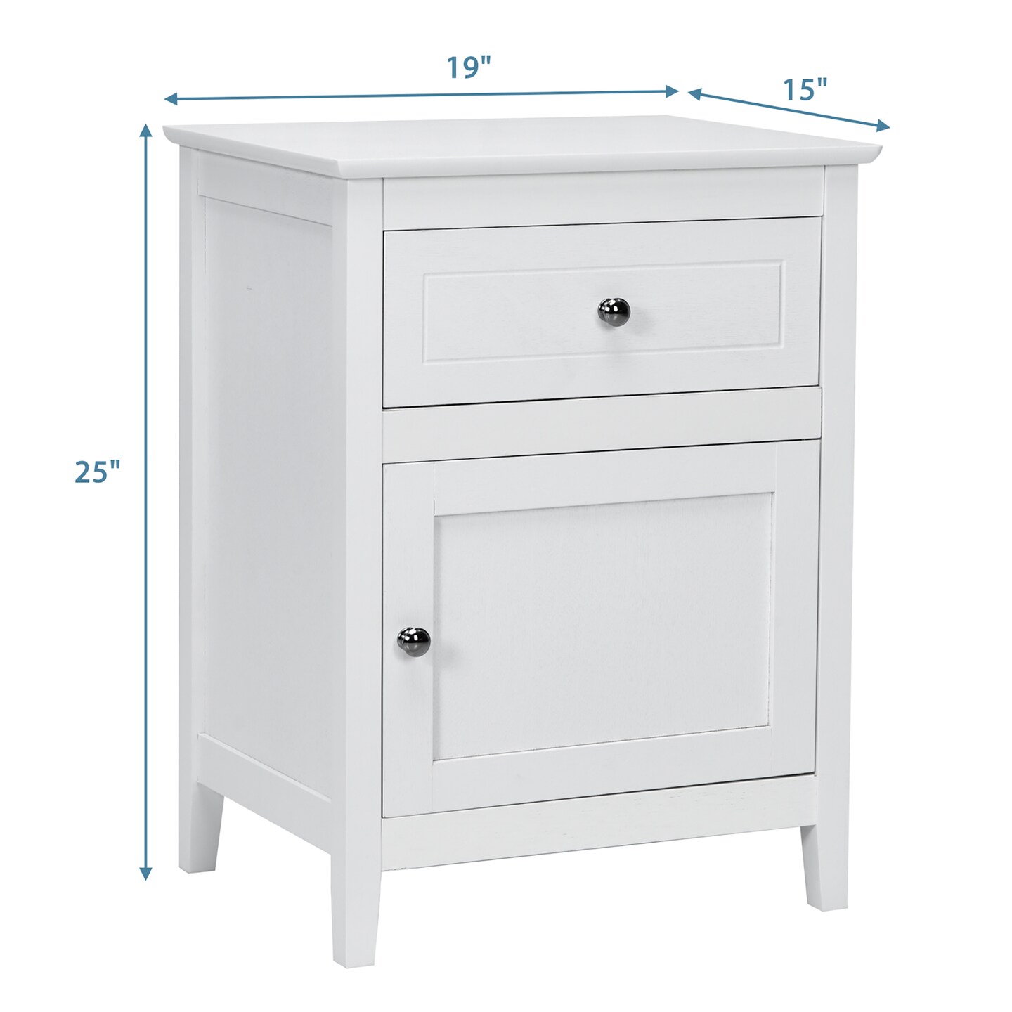 Costway Nightstand with Drawer Accent Side End Table Storage Cabinet White\Natural\Espresso