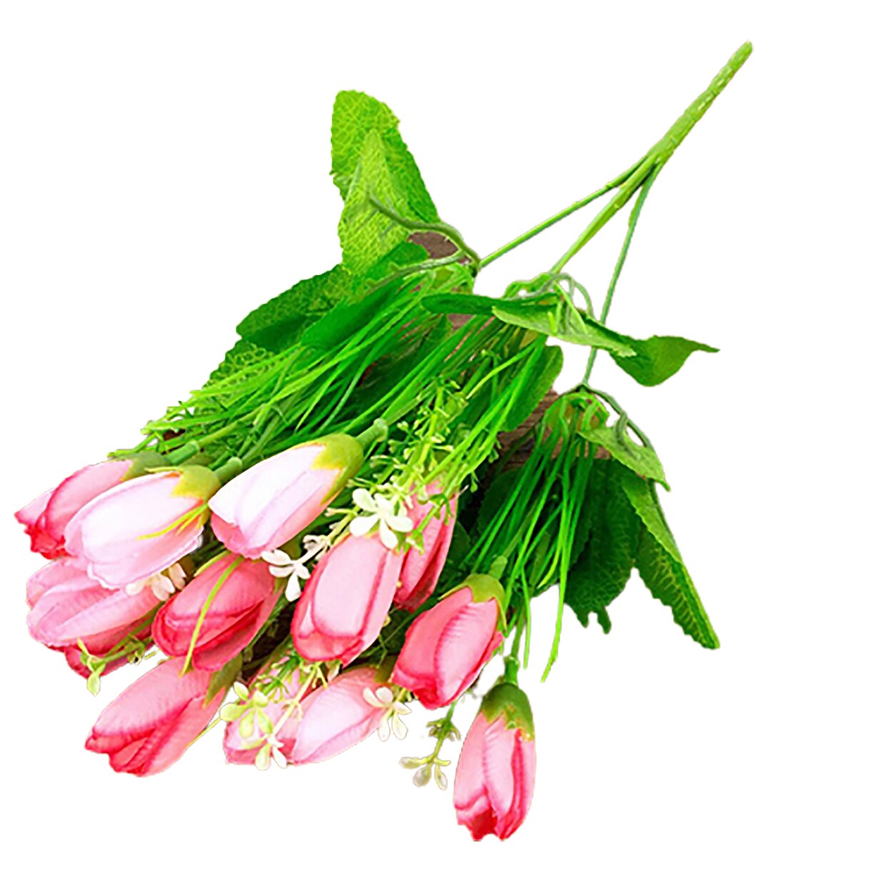 1 Bouquet 15 Heads Artificial Flower Eco-Friendly Faux Silk Fake Tulip Bud Plant For Wedding Party
