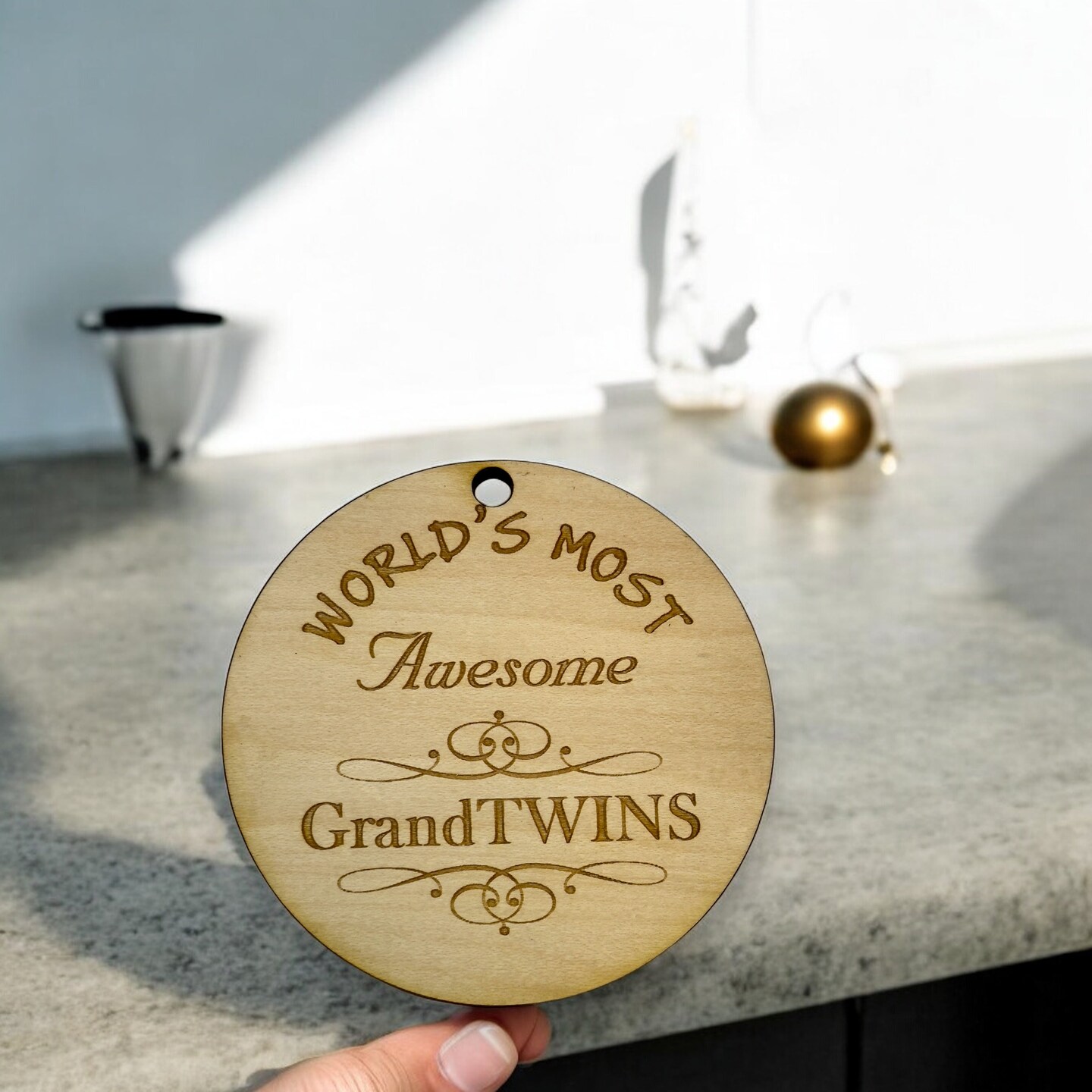 Ornament - World's most awesome GrandTwins - Raw Wood Ornament - World's most awesome GrandTwins - Raw Wood