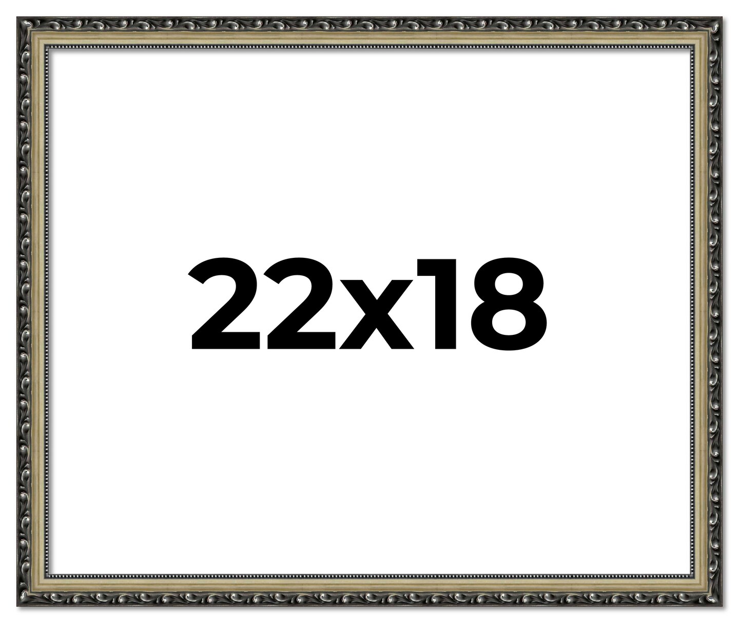 22x18 Solid Wood Antique Picture Frame with UV-Resistant Acrylic & Acid-Free Backing, Available in 4 Finishes: Bronze, Gold, Silver, and Gold with Black