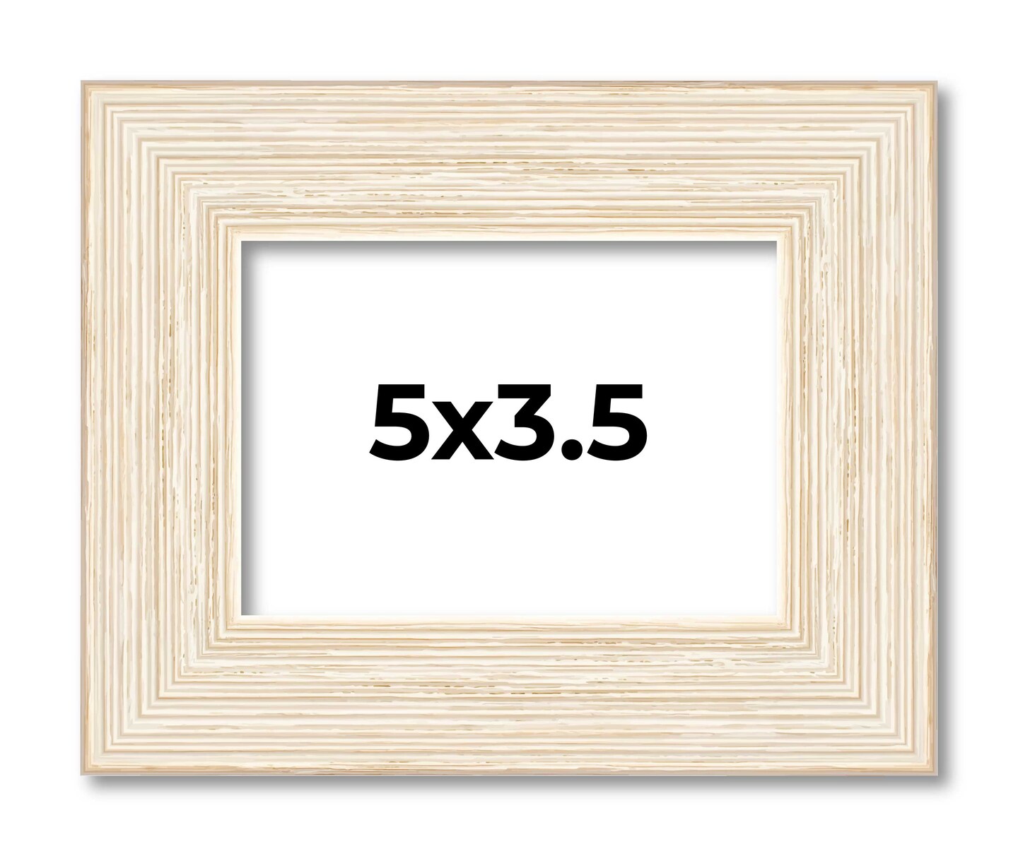 5x3.5 Wide Barnwood Picture Frame with UV-Resistant Acrylic &#x26; Acid Free Backing, Available in 6 Paint Finishes - Grey, Brown, White, and Black