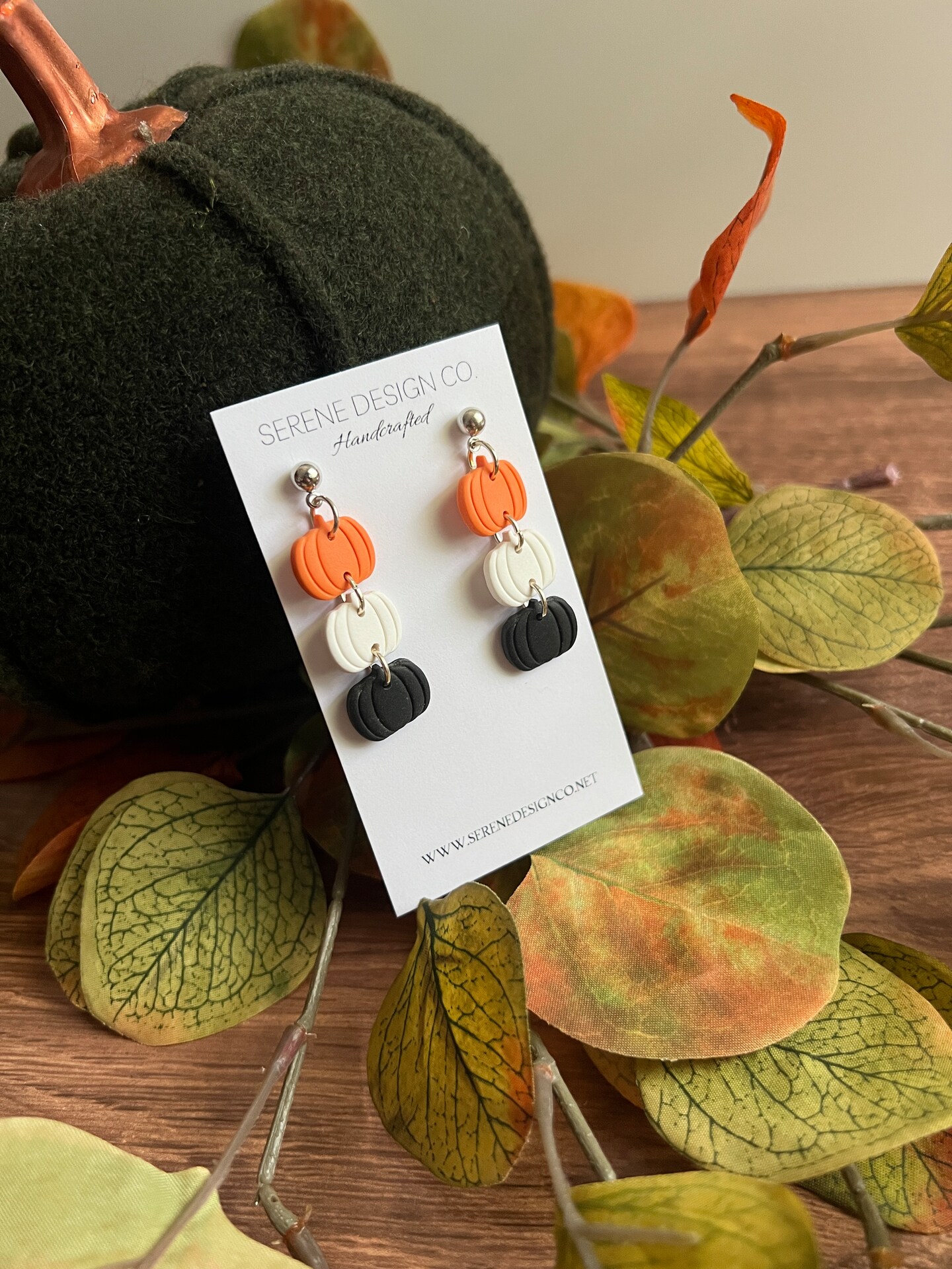 Halloween || Pumpkin Trio || Orange 2024 || Polymer Clay Earrings || Lightweight || Nickel Free || Handmade || Gold Plated