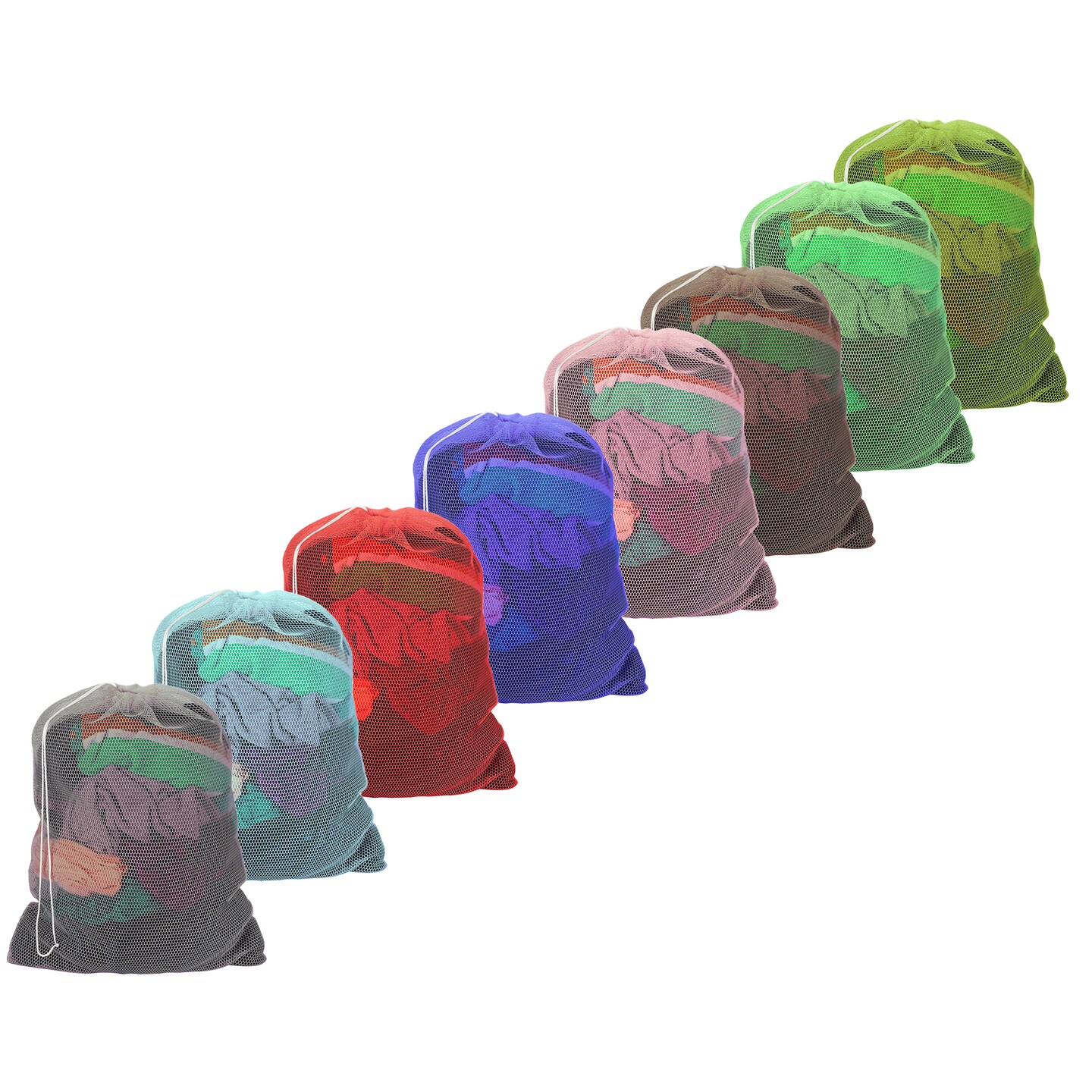 6-Piece Nylon Mesh Large Capacity Laundry Bags With Drawstring Closure