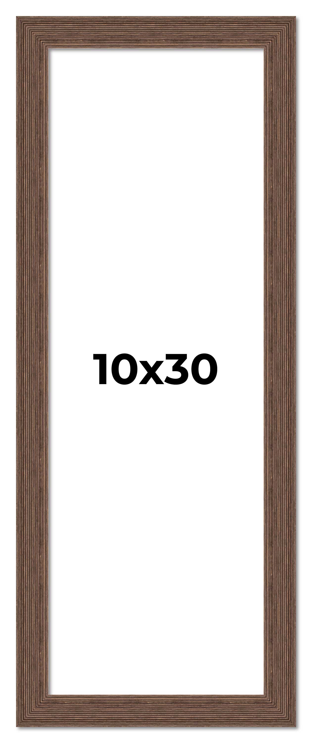 10x30 Wide Barnwood Picture Frame with UV-Resistant Acrylic & Acid Free Backing, Available in 6 Paint Finishes - Grey, Brown, White, and Black
