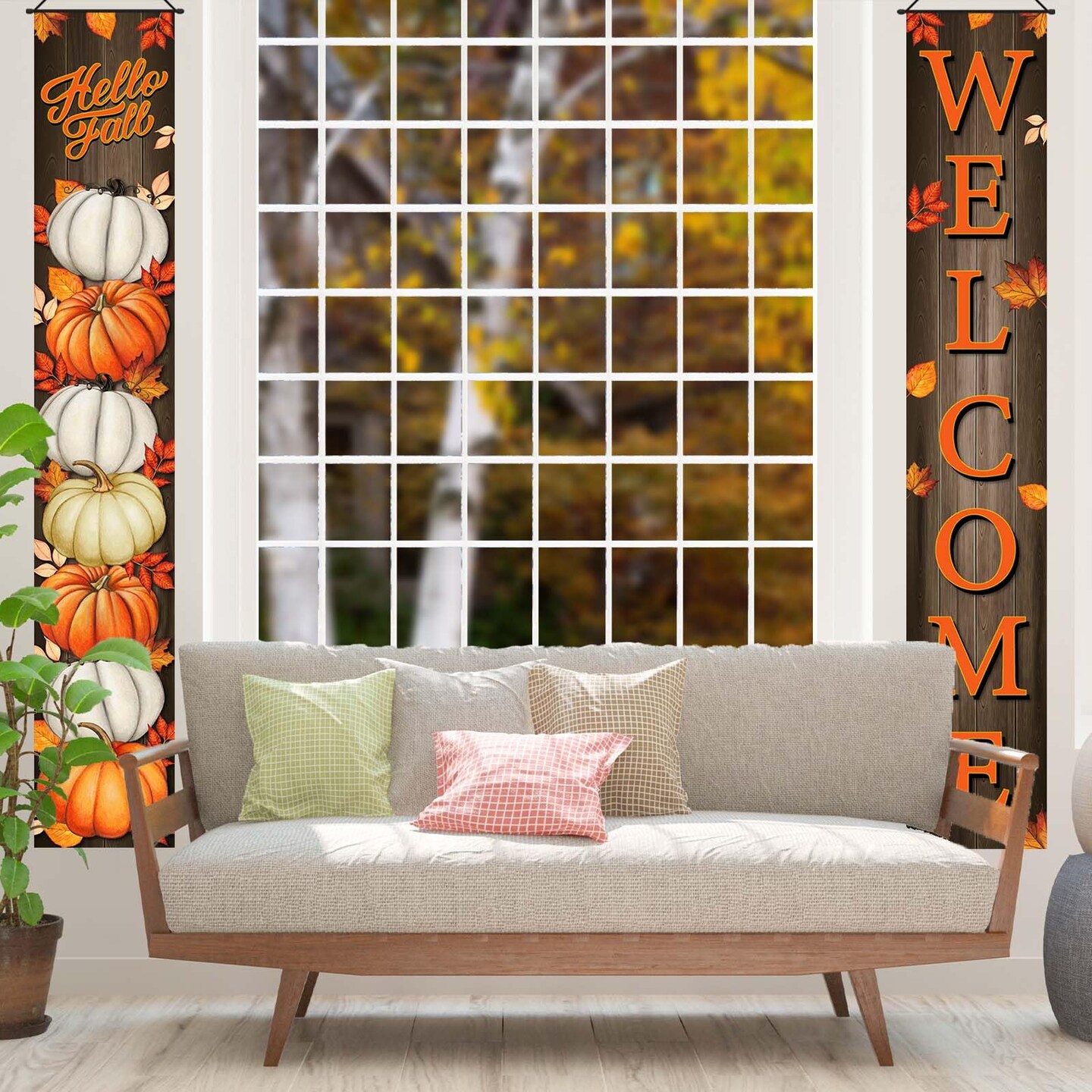 Pumpkin Maple Leaves Leaf Door Fall Decorations Porch Banner Fall Banner Autumn Thanksgiving Decorations Board Wall Hanging Farmhouse Supplies Pumpkin Porch Decorations Outdoor for Home Office Holiday