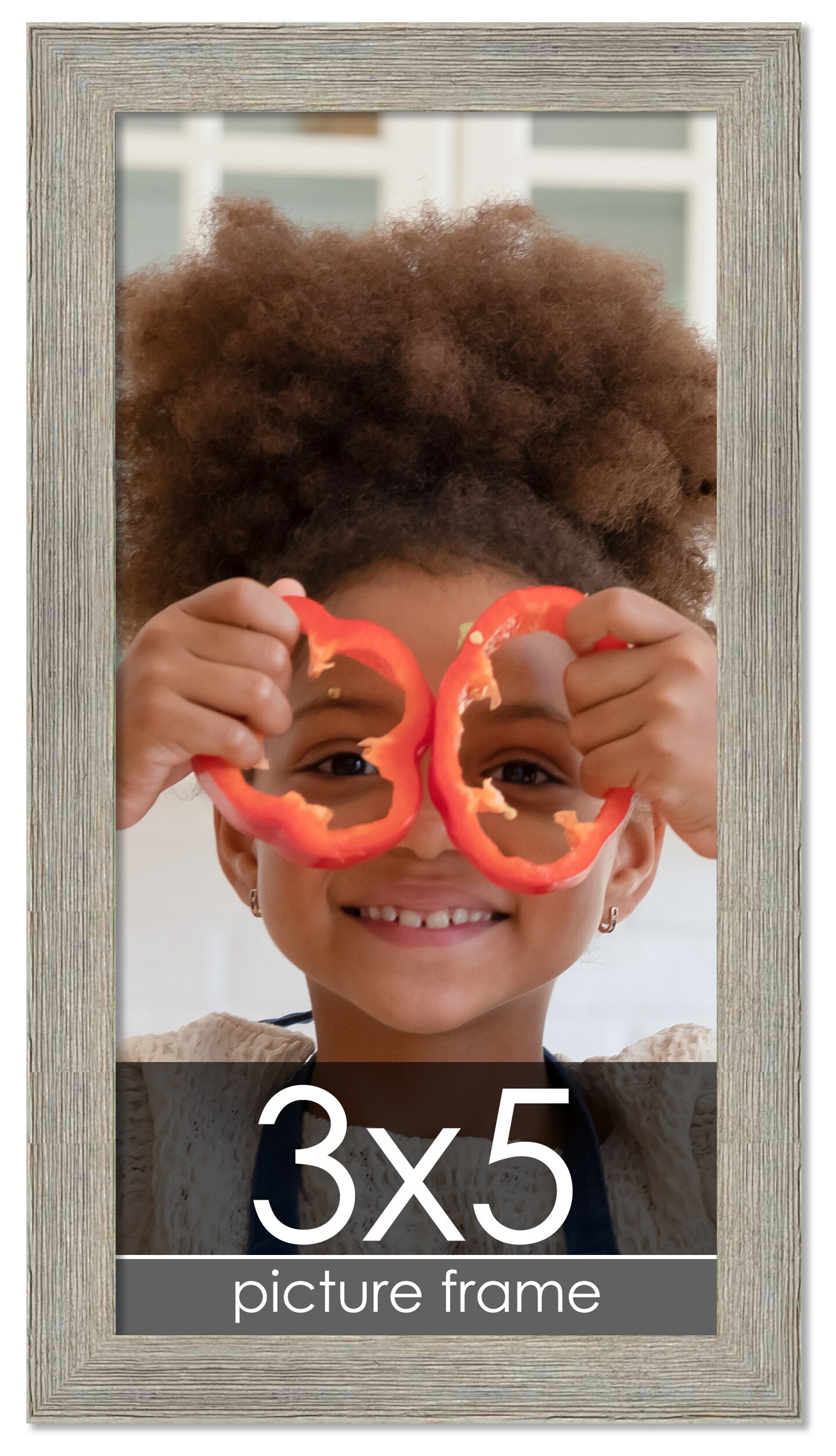 3x5 Wide Barnwood Picture Frame with UV-Resistant Acrylic & Acid Free Backing, Available in 6 Paint Finishes - Grey, Brown, White, and Black