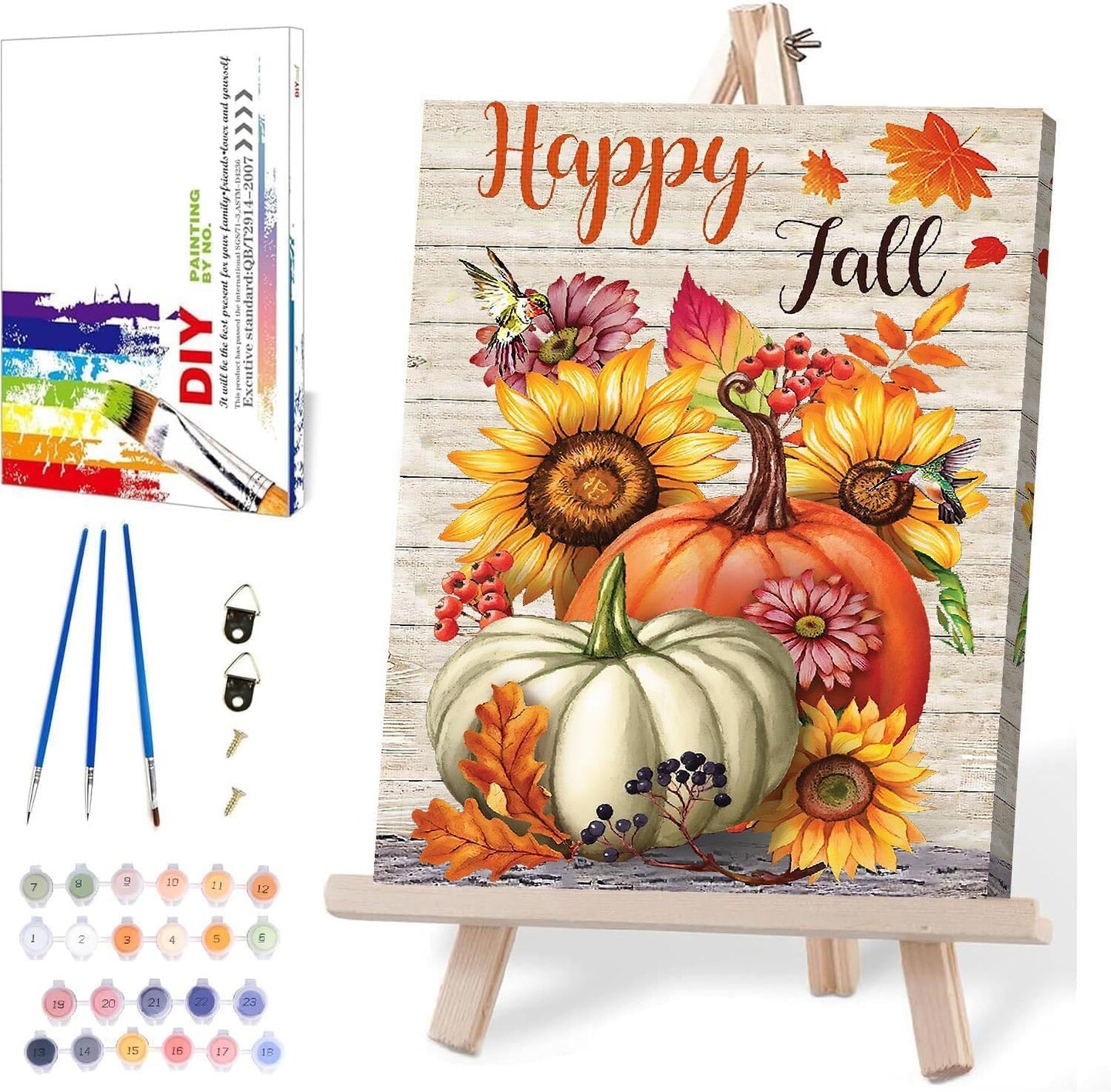 Fall Paint by Numbers for Adults with Framed