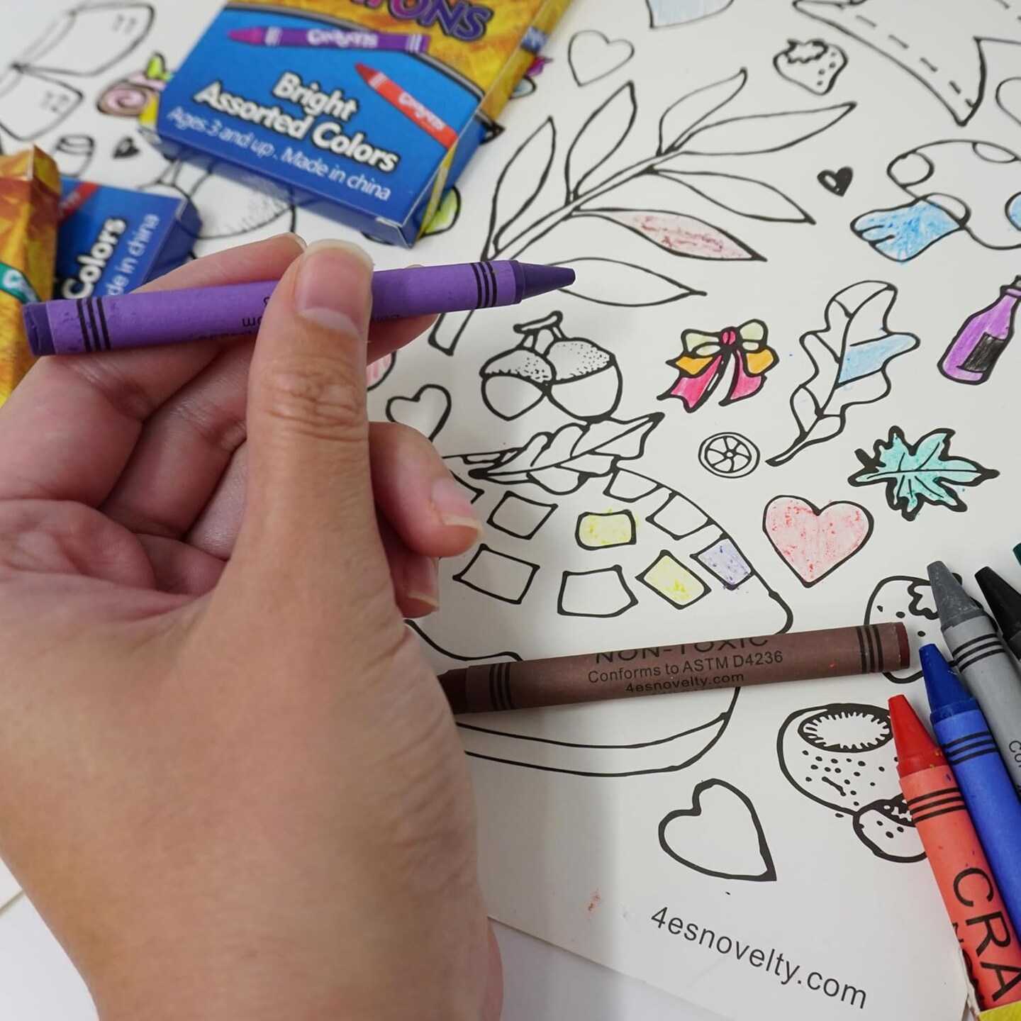 4E's Novelty 48 Boxes of 8 Packs Bulk Crayons for Kids,Non-Toxic Crayons Bulk Classpack Colors for Kids, Ideal School Supplies for Teachers & Students