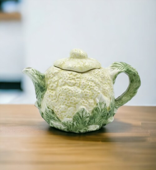 Ceramic Mini Cauliflower Teapot, Gift for Her, Gift for Mom, Tea Party Décor, Café Décor, Farmhouse Kitchen Décor