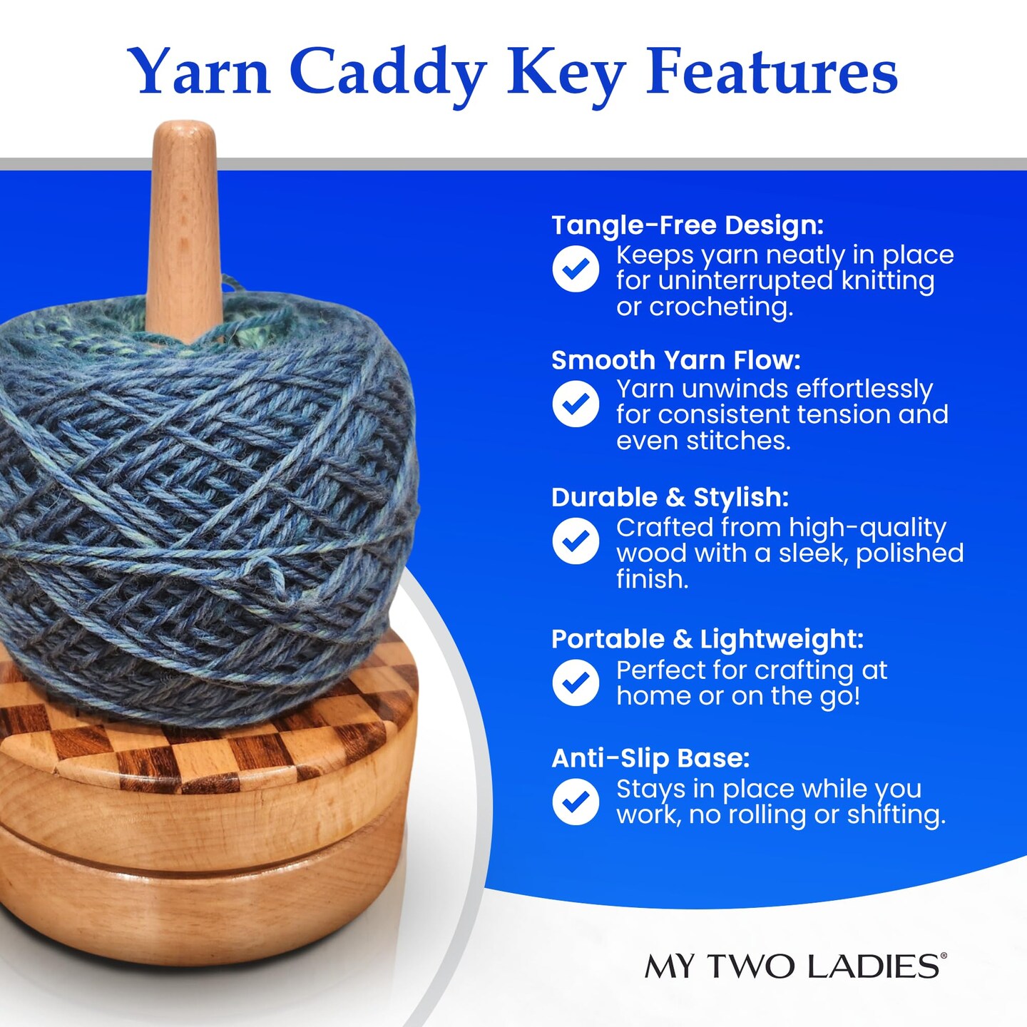 My Two Ladies Revolving Yarn Caddy | w/Premium Case