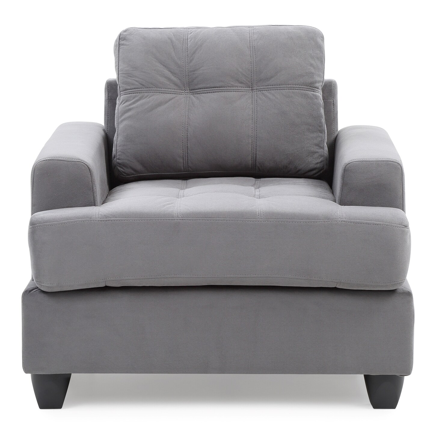 Contemporary Home Living Tufted Upholstered Accent Chair - 38&#x22; - Gray and Black