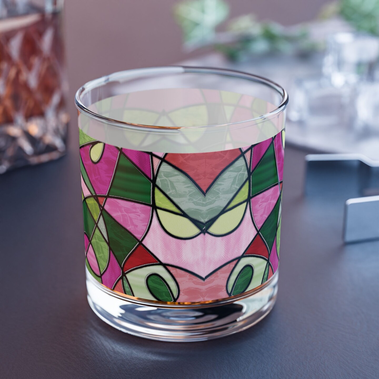 Stunning Rocks Glass, 10oz, Stained Glass-Style Abstract Design in Choice  of 14 Color Palettes | MakerPlace by Michaels