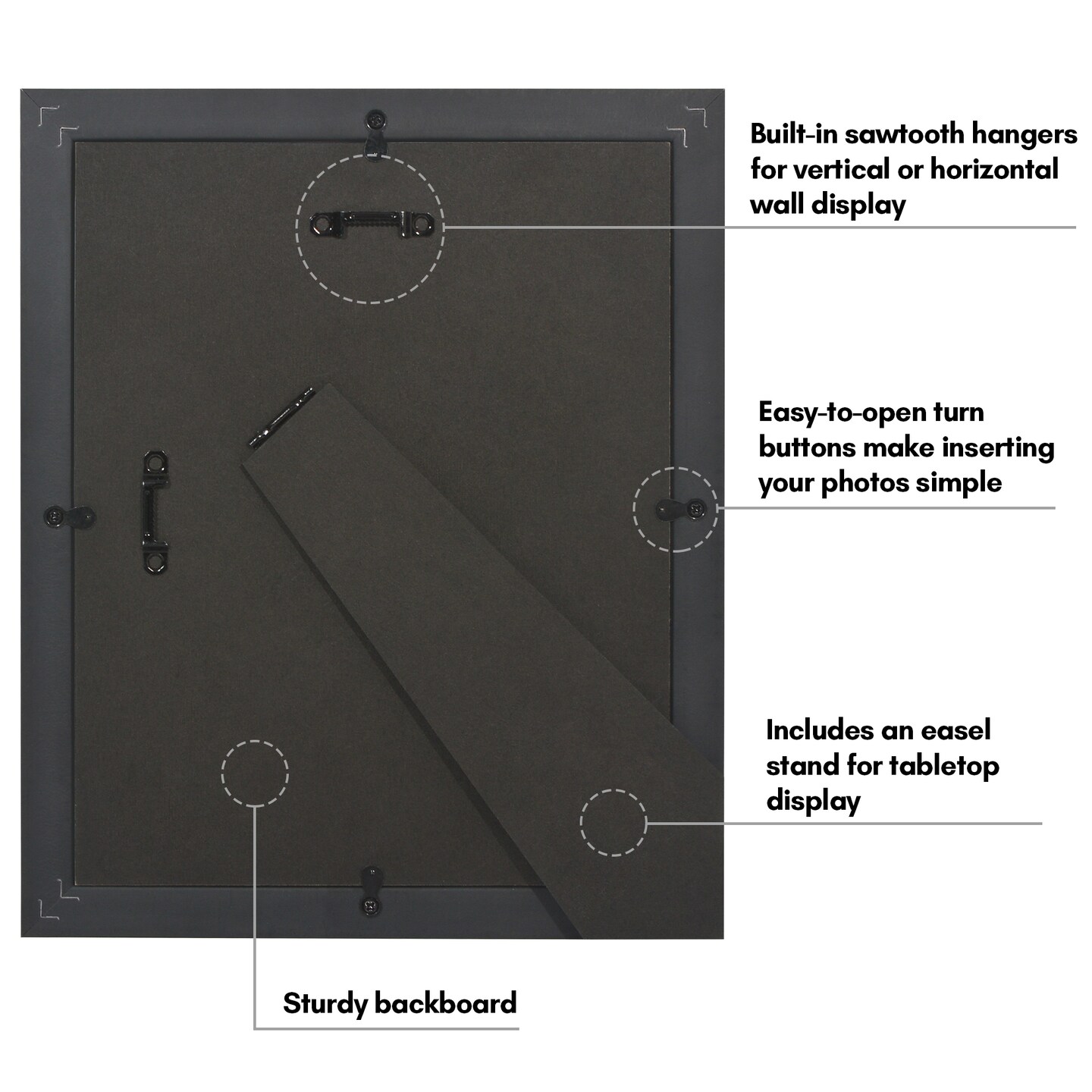 Americanflat 8x10 Picture Frame with Decorative Inner Mat Accent - Use as 5x7 photo frame with Mat or 8x10 frame without the Mat - Statement Frame with Shatter-Resistant Glass and Easel Stand