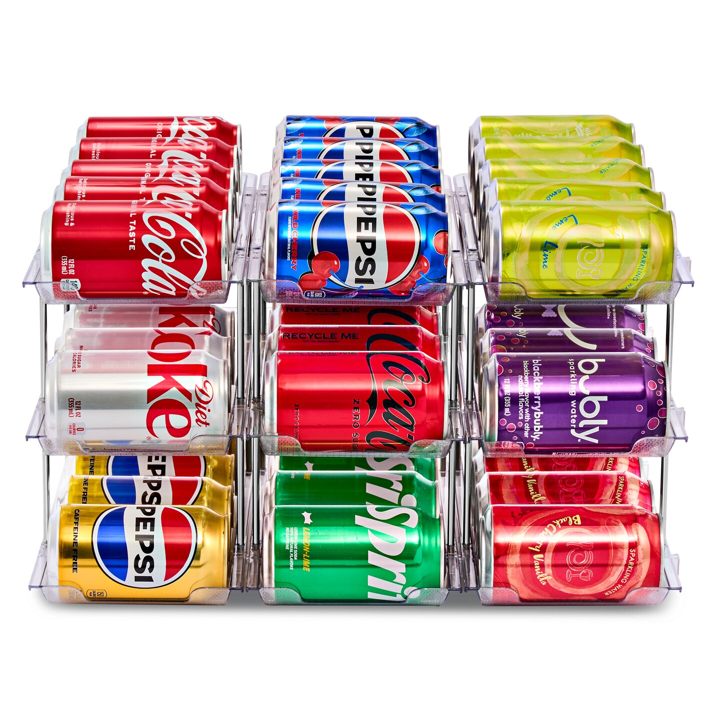 Sorbus 3 Tier Can Organizer – 3 Pack Canned Goods Pantry Organizer for Kitchen Storage – Rolling Can Dispenser Rack, Tiered Shelf for Kitchen Pantry Organization