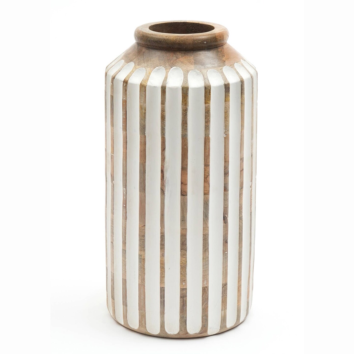 Handcrafted Decorative Wood Vase – Rustic Accent Vase for Shelf, Table, or Entryway Decor