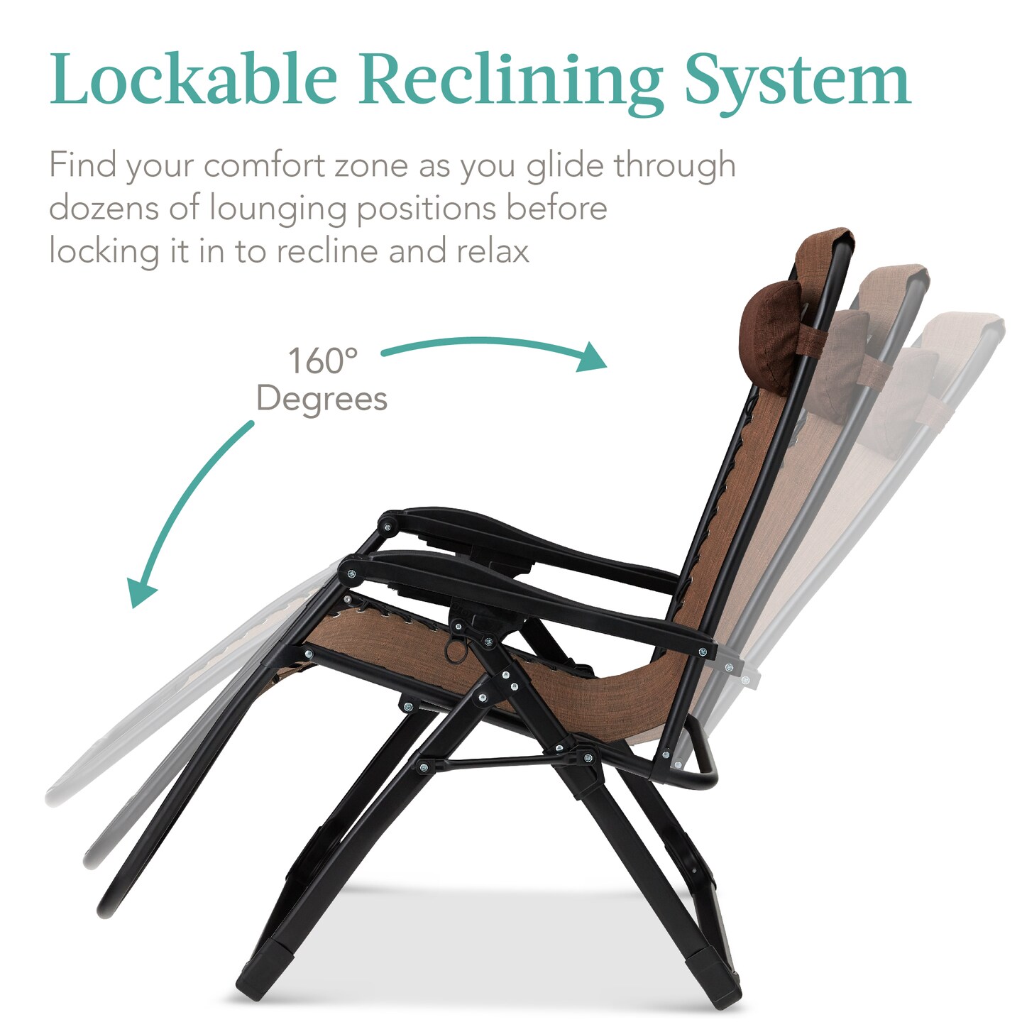 Best Choice Products Oversized Zero Gravity Chair, Folding Recliner w/ Removable Cushion, Side Tray