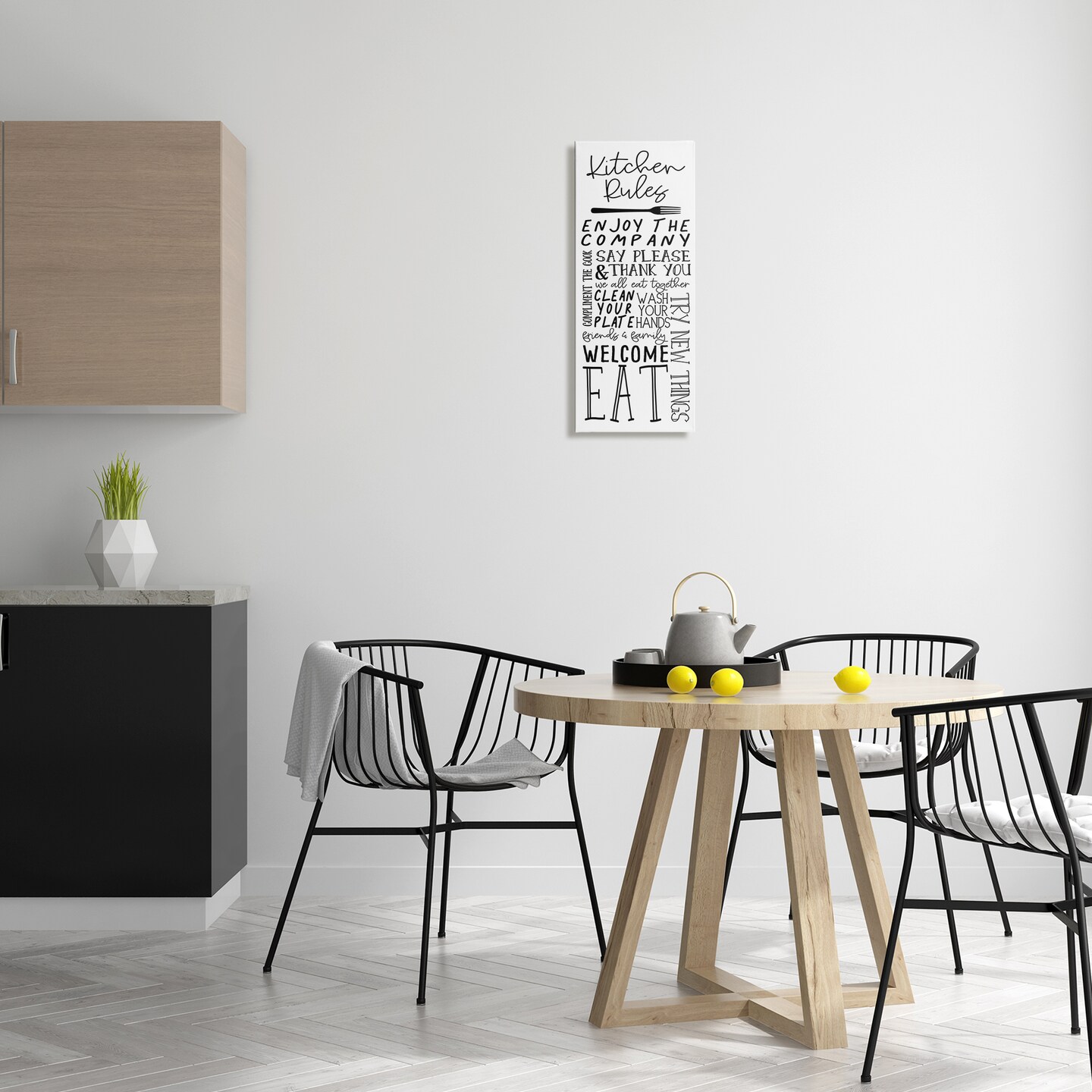 Stupell Industries Kitchen Rules Typography Canvas Wall Art Design by Nicole DeCamp