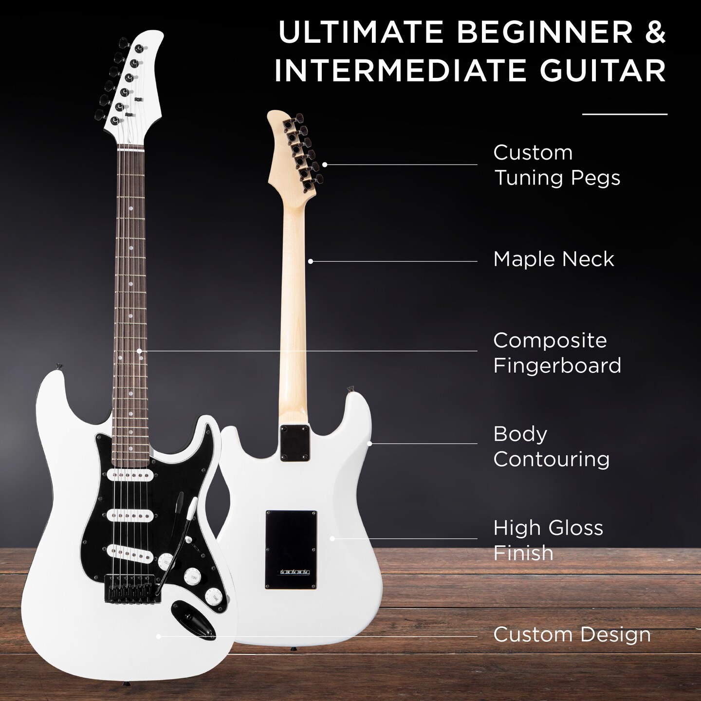 Best Choice Products 39in Full Size Beginner Electric Guitar Kit with Case, Strap, Amp, Whammy Bar