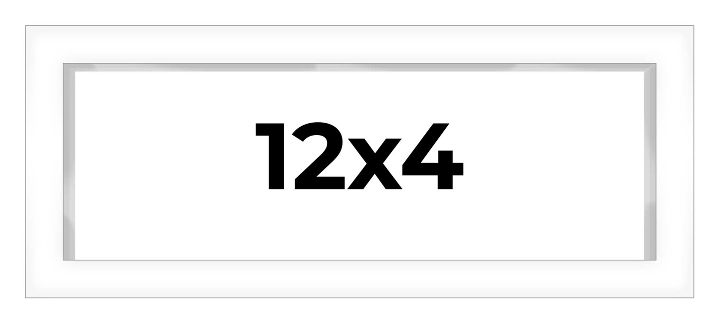 Panoramic Shadow Box 3/4" Depth White Picture Frame - UV Acrylic, Backing, Hanging Hardware