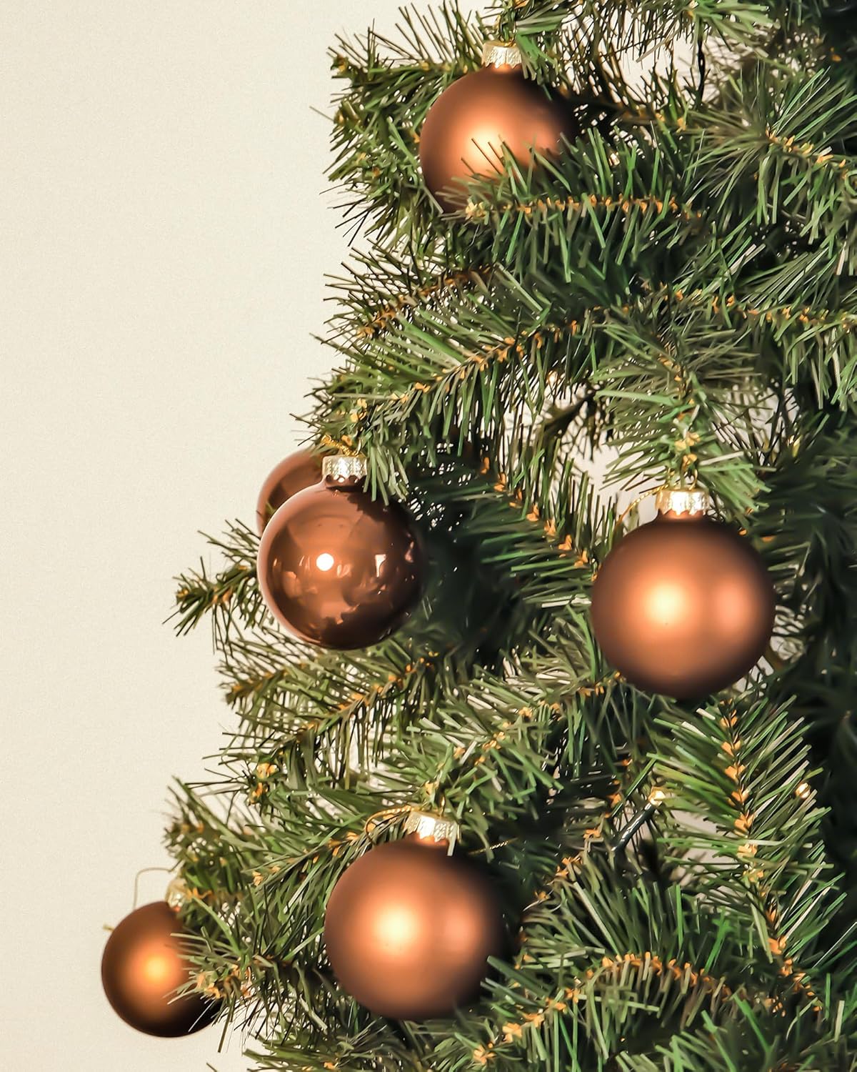 Brown Glass Christmas Ball Ornaments, 2.36” Hanging Bulbs Ornaments for Christmas Tree, Set of 12 Hanging Balls for Holiday, Halloween, Xmas Tree Decorations
