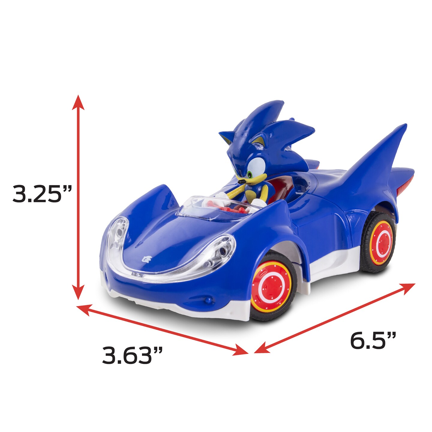 Sonic &#x26; Sega All-Stars Racing RC: Sonic - NKOK (681), 1:28 Scale 2.4GHz Remote Controlled Car, 6.5&#x22; Compact Design, Officially Licensed Sega Sonic The Hedgehog, Battery Powered, Transmit Up To 150&#x27;, Ages 6+