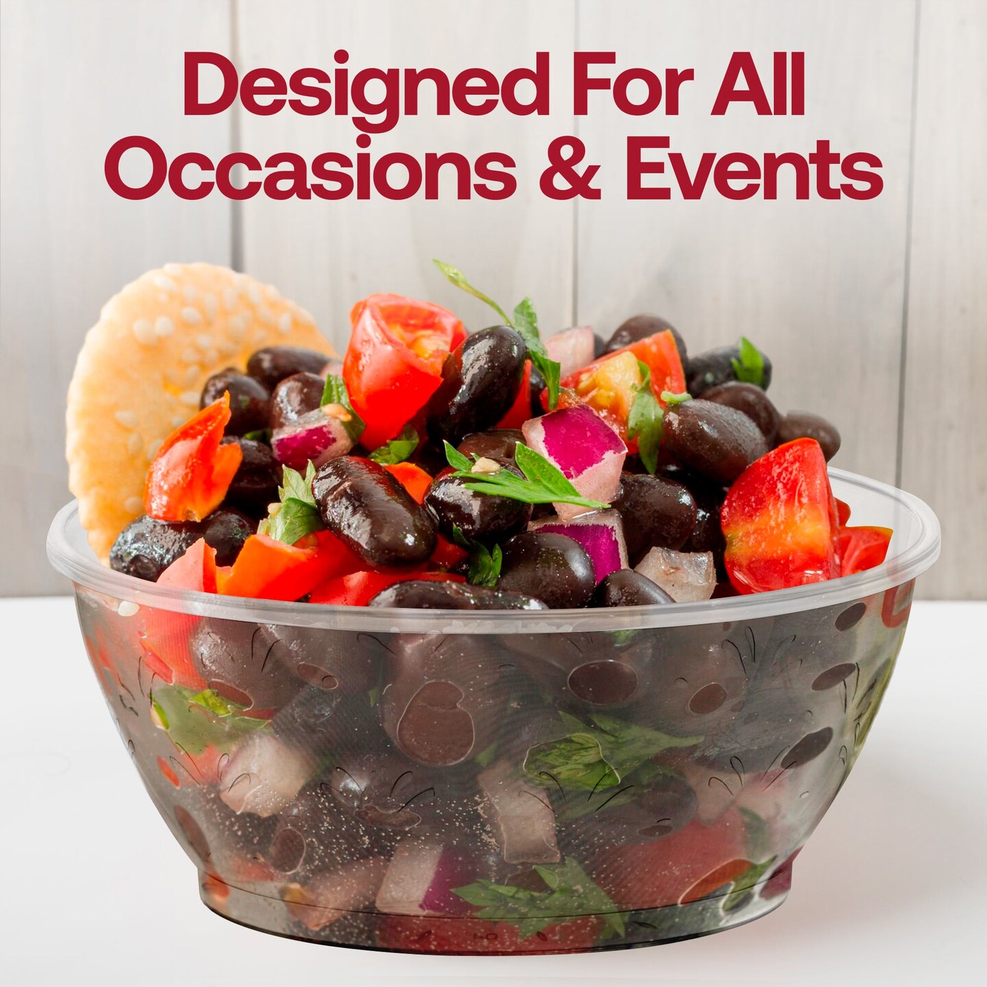 Clear Floral Round Disposable Plastic Soup Bowls - 10 oz. (240 Bowls)