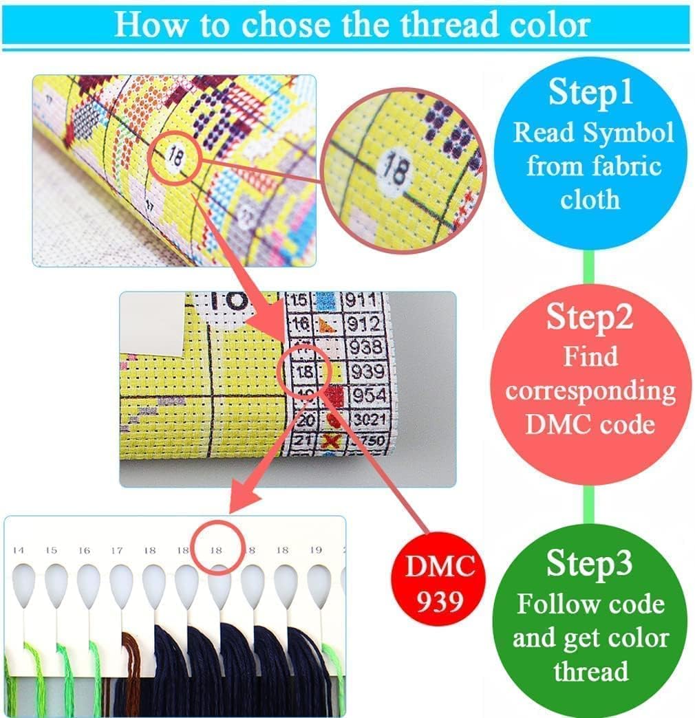 Nightmare Before Christmas Cross Stitch - Jack Needlepoint Counted Cross Stitch Kits for Beginners Adults Patterns Dimensions Embroidery Kits Arts and Crafts (11CT)