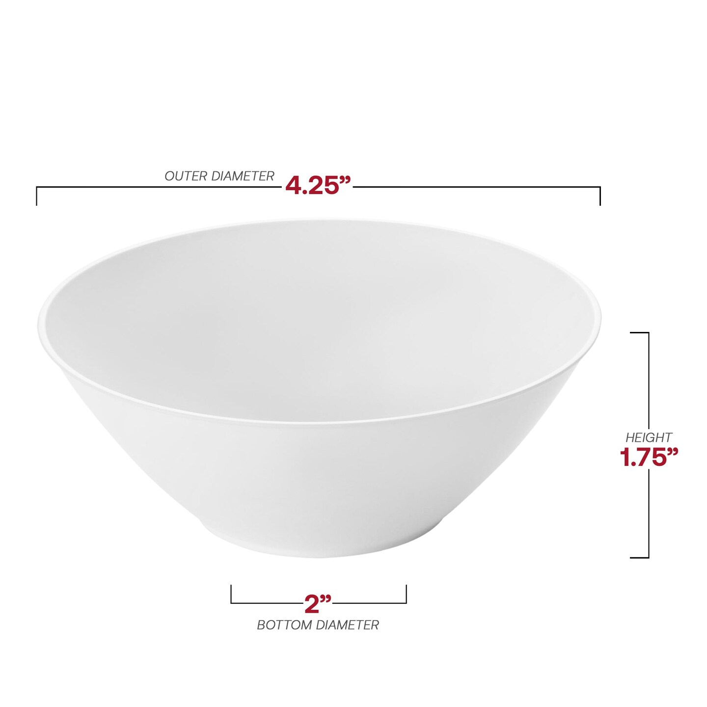 Solid White Organic Round Disposable Plastic Dessert Bowls - 6 oz. (120 Bowls)