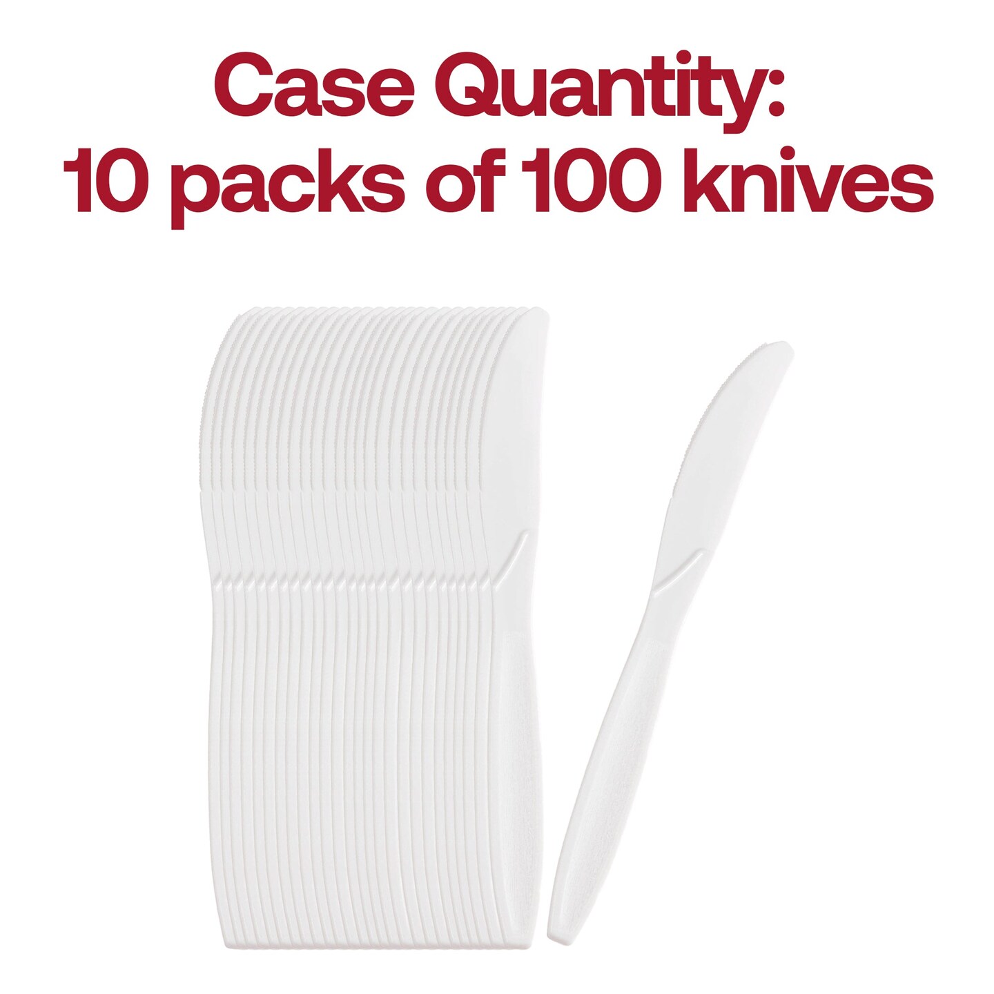 White Plastic Disposable Knives (1000 Knives)