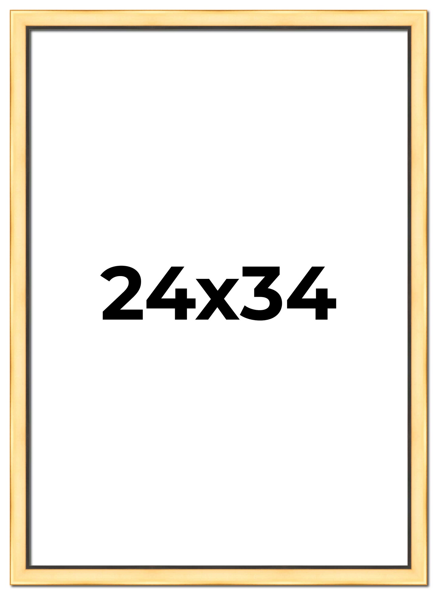 Simple Gold Picture Frame - UV Acrylic, Foam Board Backing, Hanging Hardware