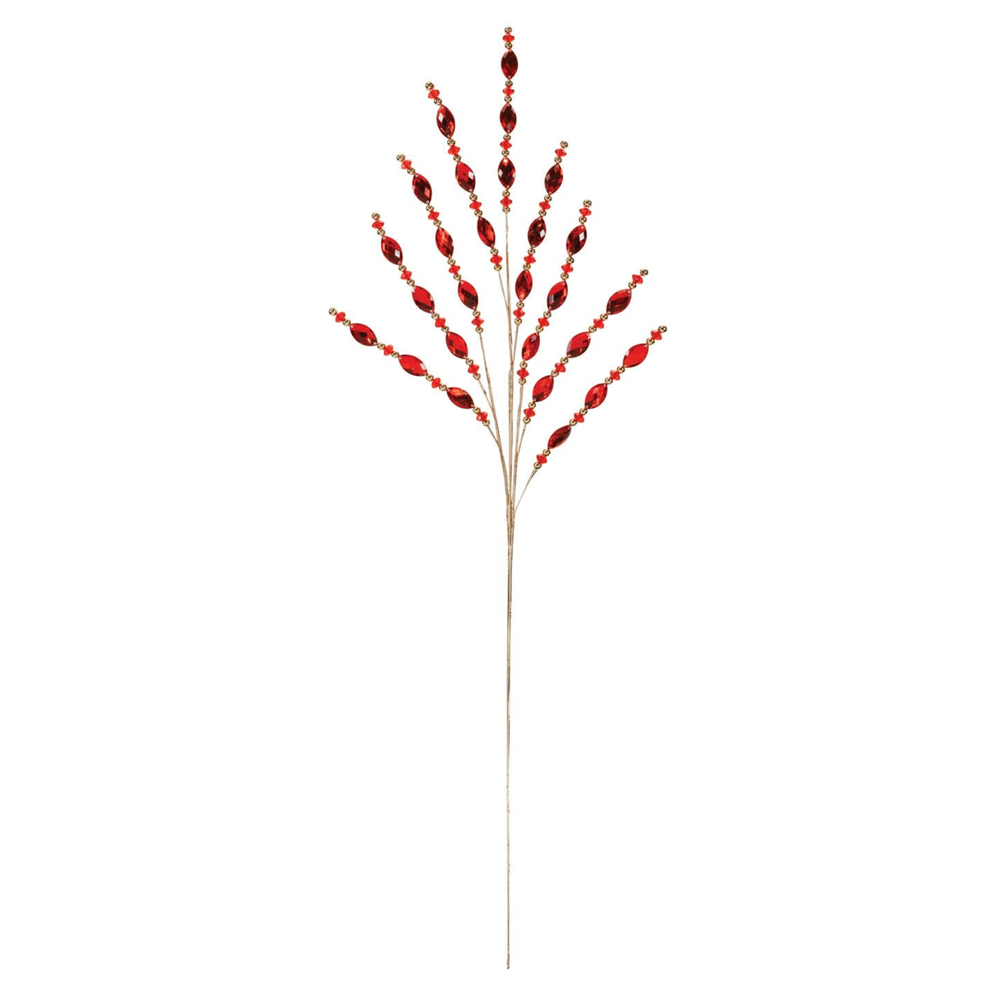 Melrose Jeweled and Bead Artificial Christmas Sprays - 29.25" - Red - Set of 2