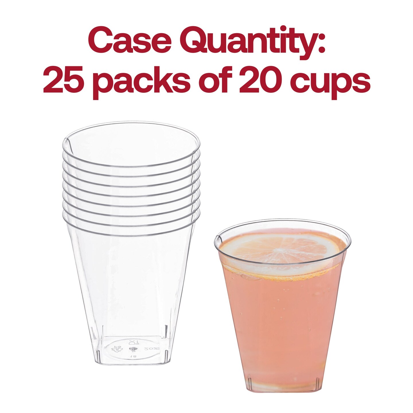 Clear Square Bottom Disposable Plastic Shot Cups - 2 oz. (500 Cups)