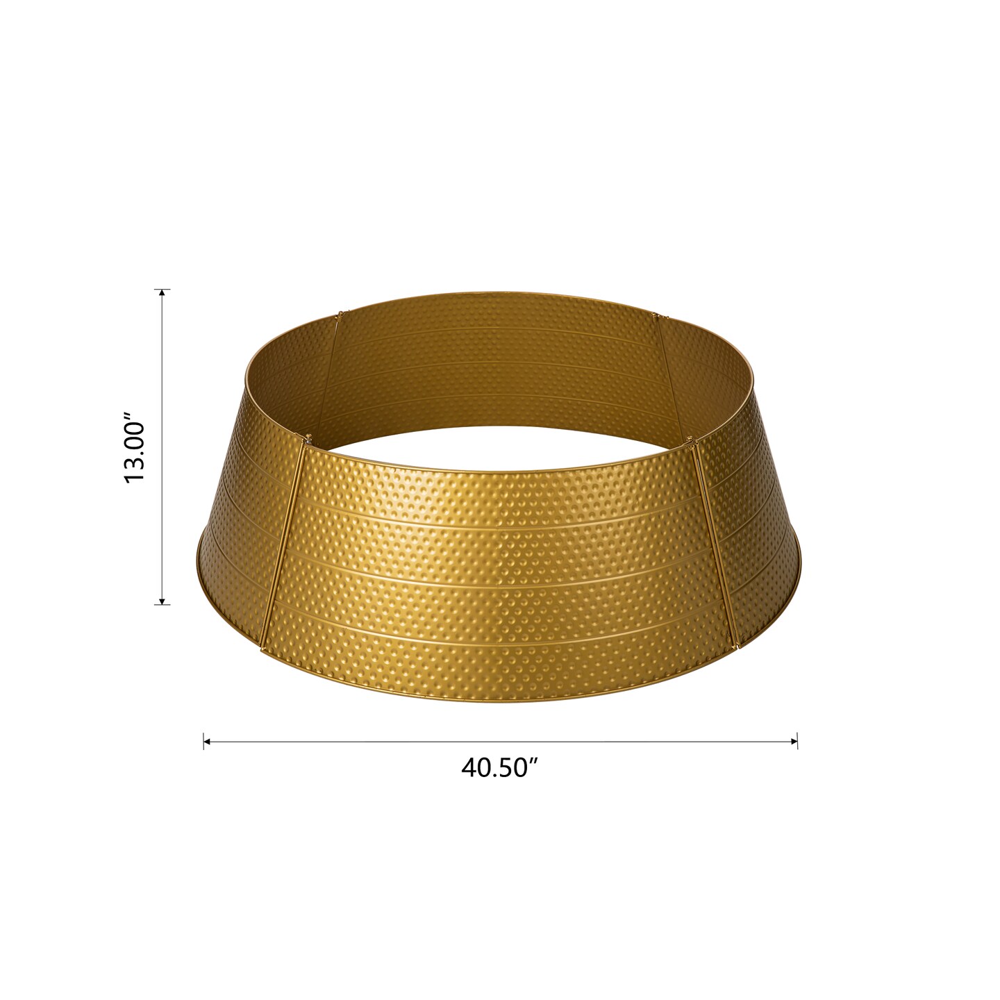Set of 2 26&#x22;D/40.5&#x22;D Christmas Hammered Metal Tree Collar