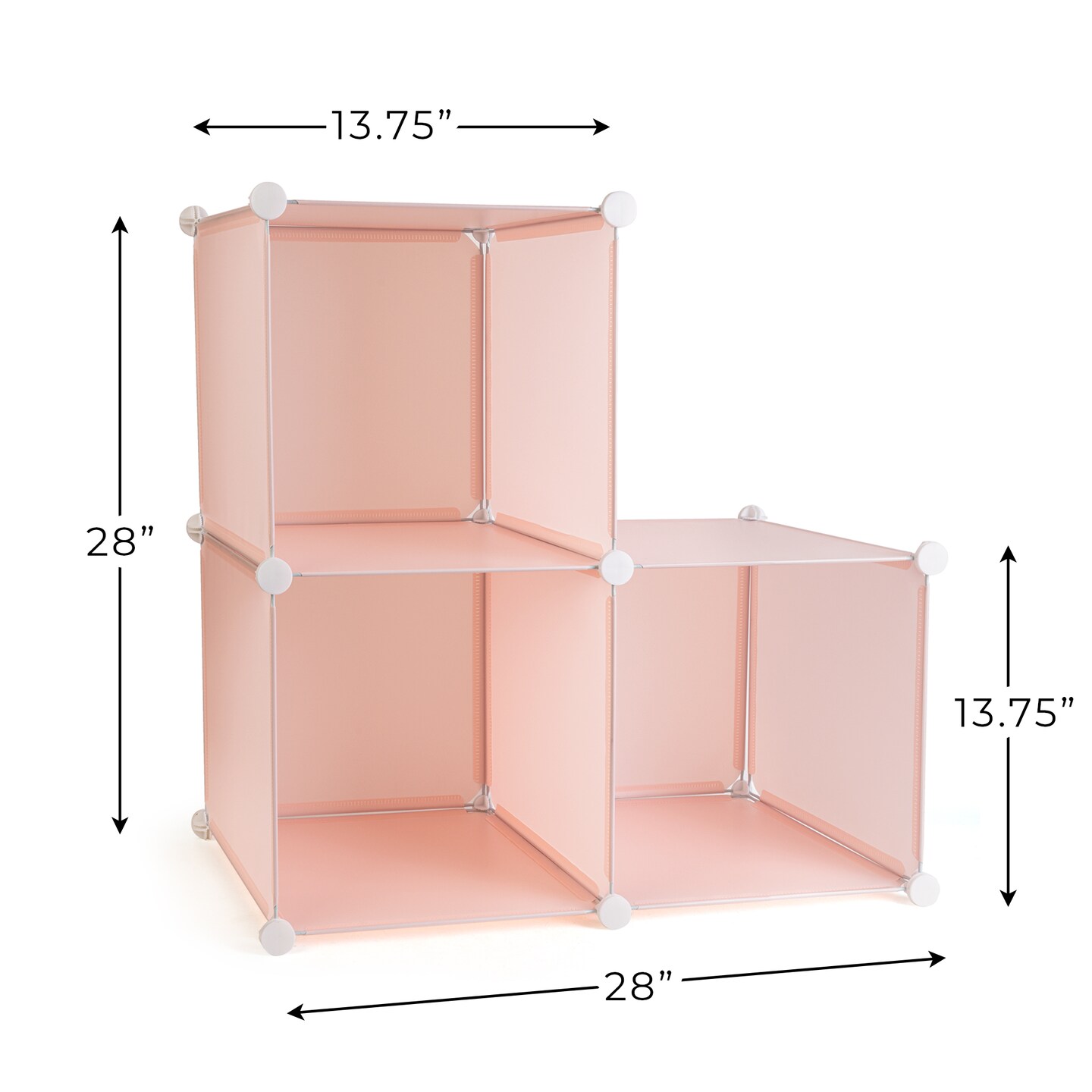 Smart Design 3 Cube Closet Organizer System- Pink