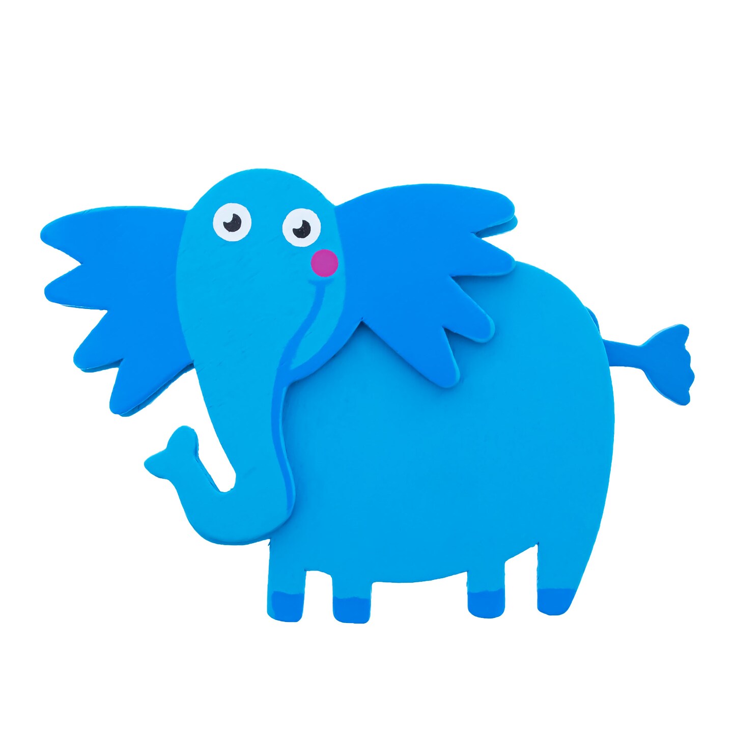 Painted Wooden Elephant Cutout DIY Craft 4.35 Inches