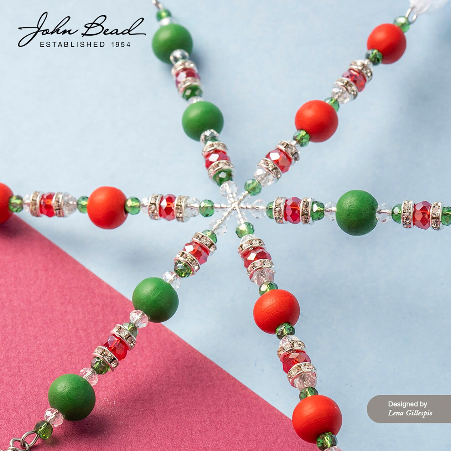 Crystal Lane DIY 7&#x22; Designer Holiday Red &#x26; Green Glass Bead Mix Strand
