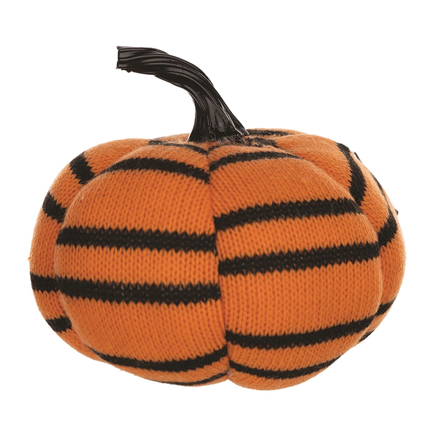 Melrose Striped Plush Pumpkin Fall Harvest Decoration - 6&#x22;