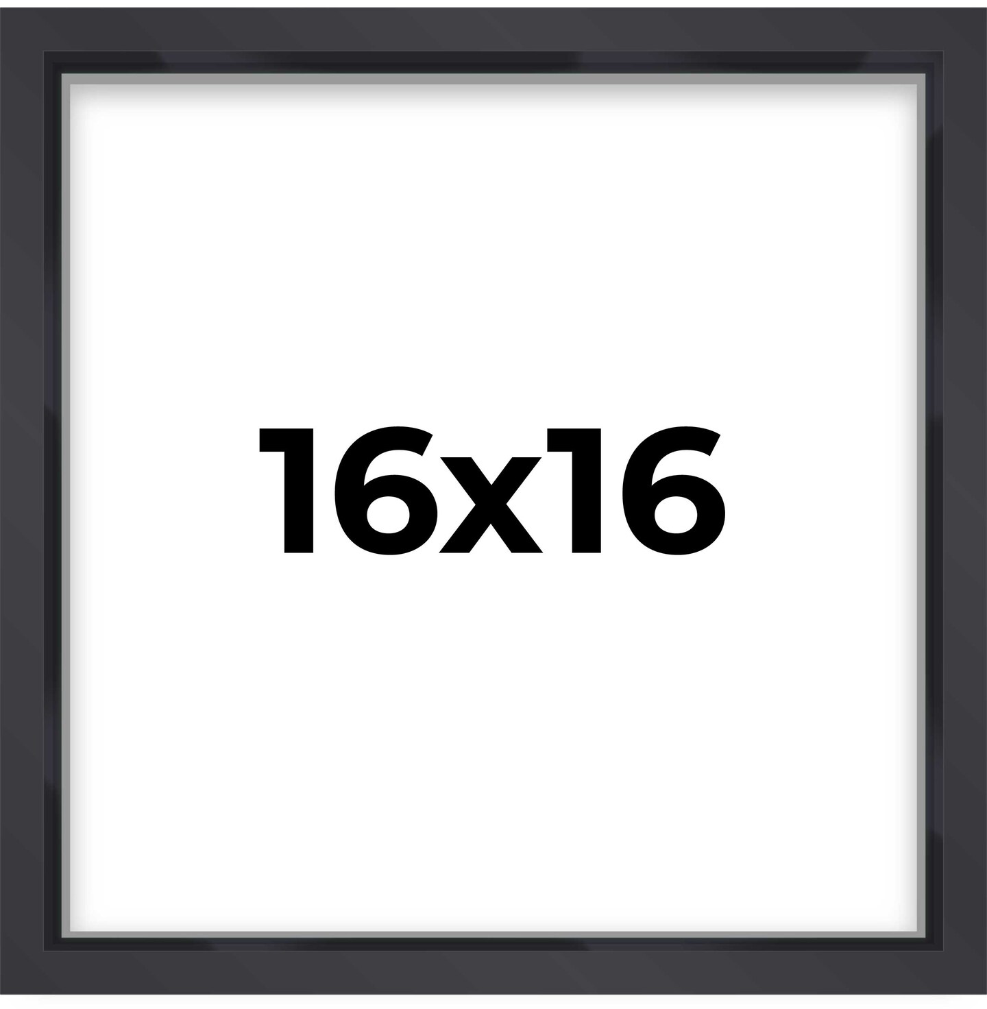 Square Shadow Box 3/4&#x22; Depth Black Picture Frame - UV Acrylic, Backing, Hanging Hardware