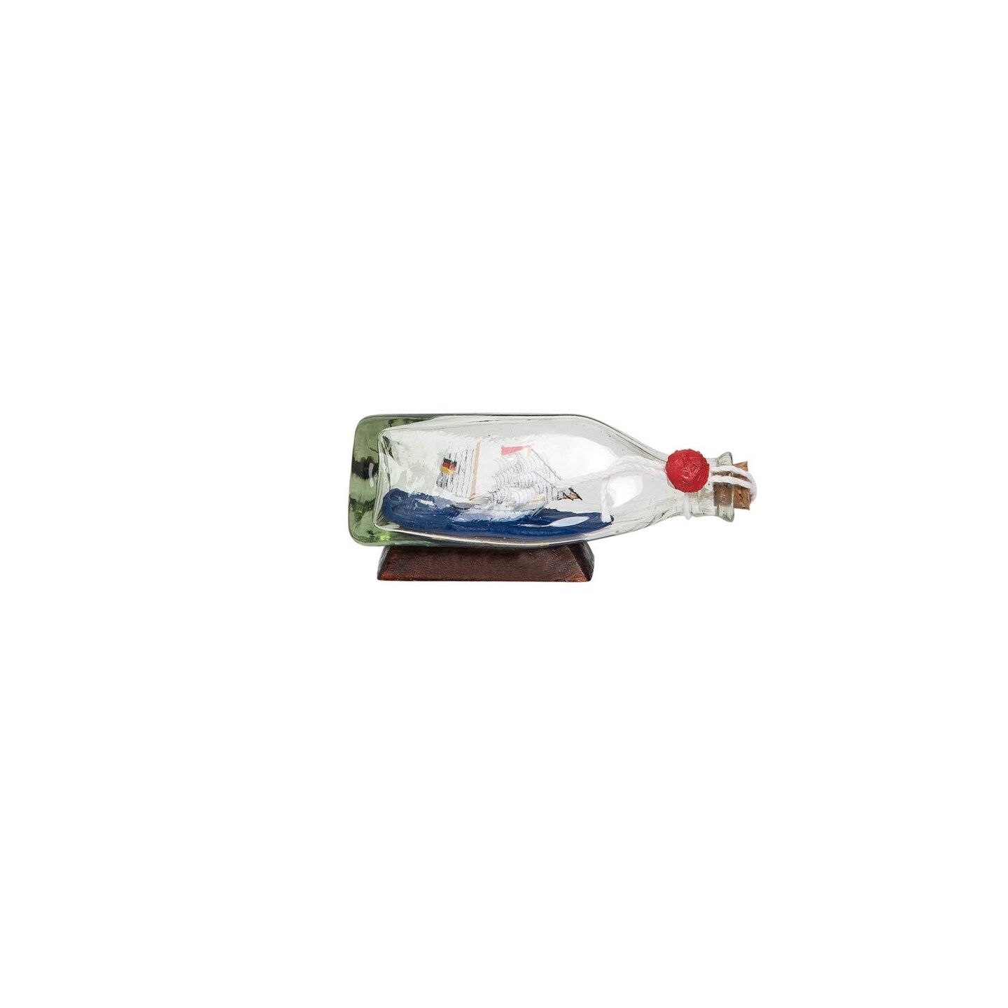 Scene In A Bottle With Stand Glass Home Decor Ocean Nautical Coastal Marine Navy 4.5 X 1.5 X 2