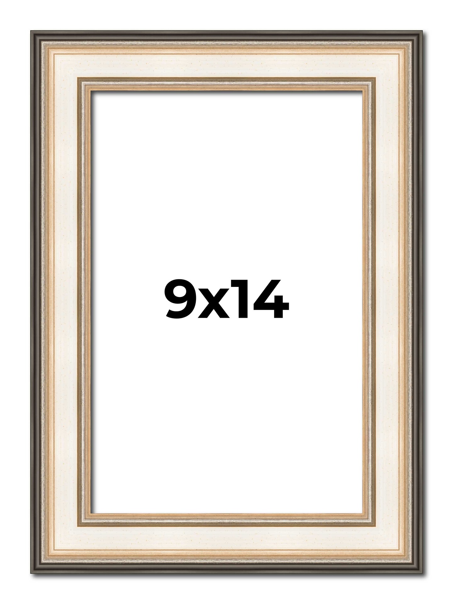 Photo Size Contemporary Silver Frame - UV Acrylic, Foam Board Backing, Hanging Hardware