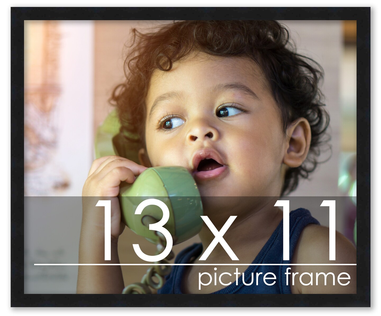 Photo Size Classic Modern Black Frame - UV Acrylic, Foam Board Backing, Hanging Hardware