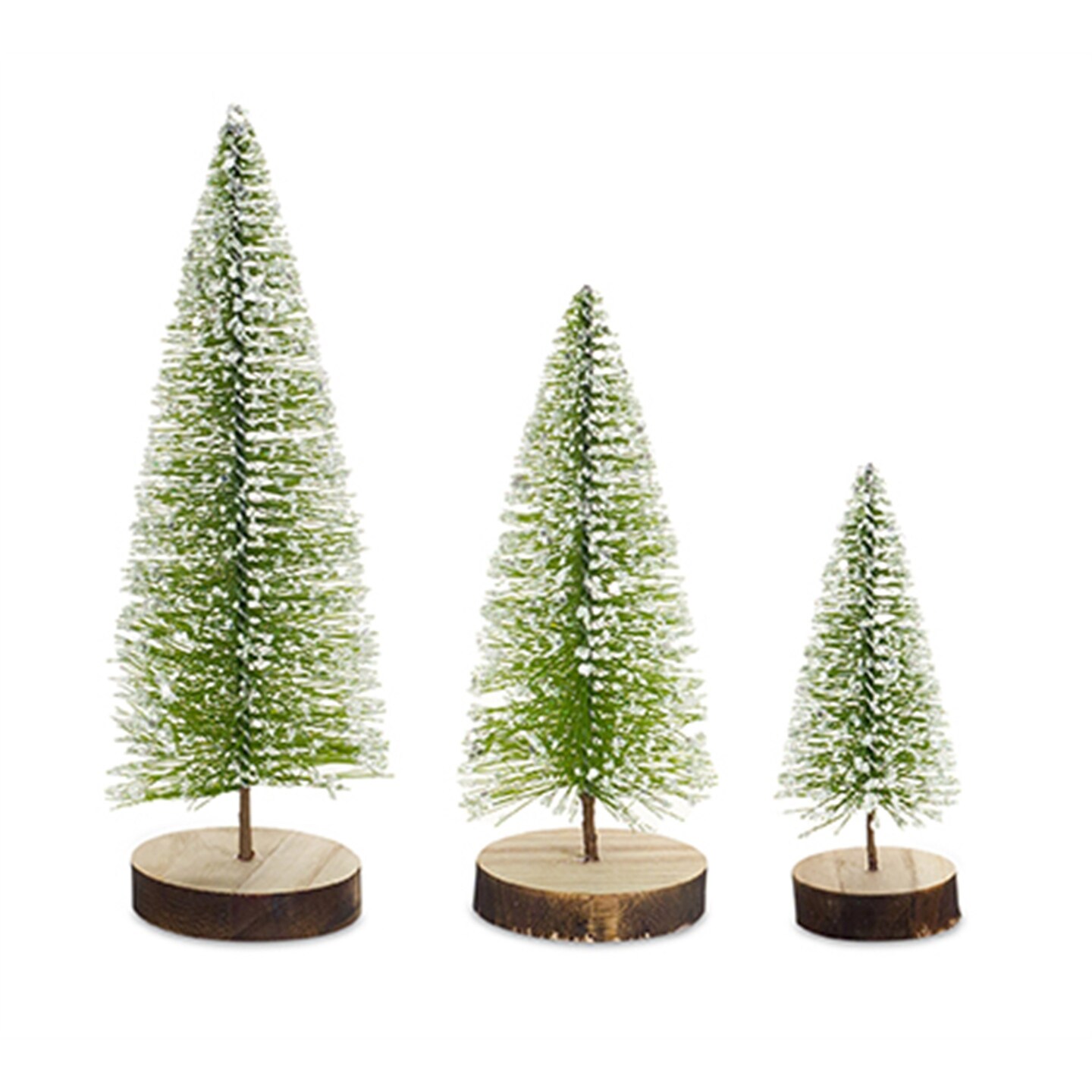 Diva At Home Set of 12 Natural Green Bottle Brush Mini Trees 10.5"