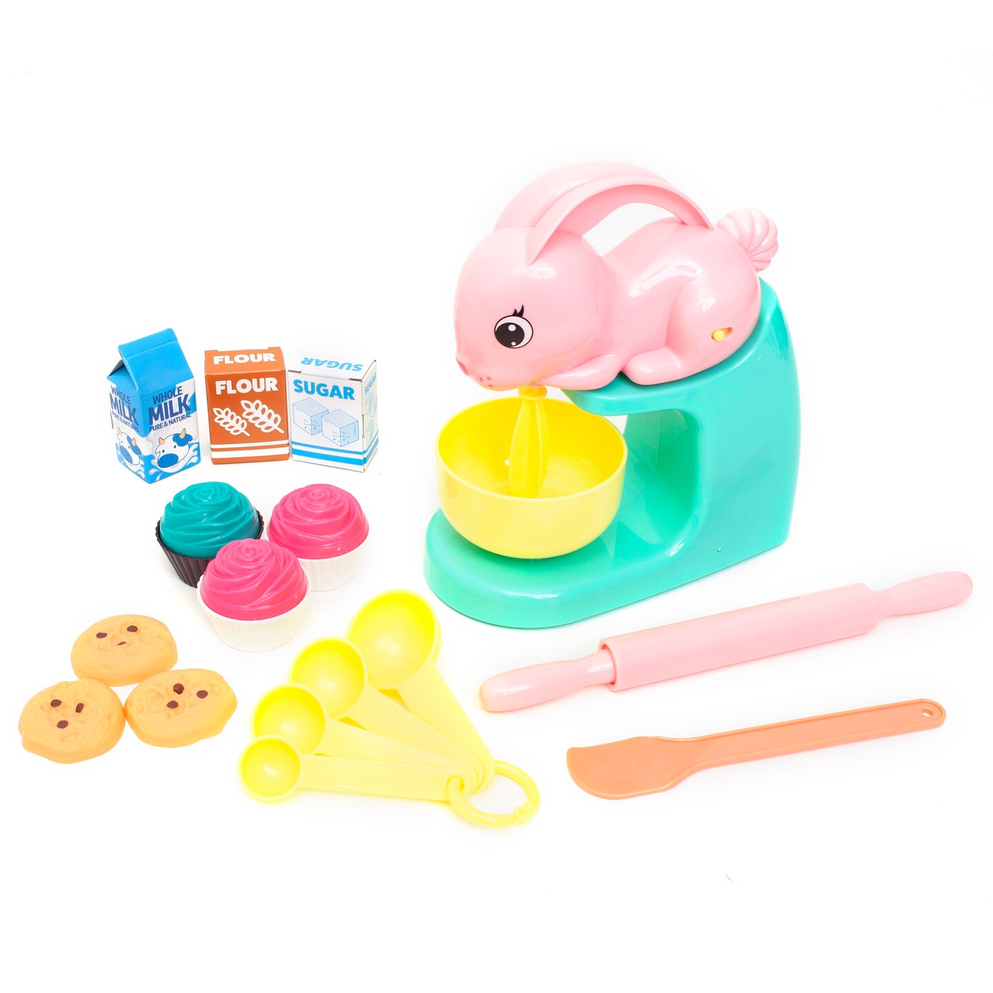 Zoo Troop: Bunny Mixer -14pc Animal Themed Kitchen Playset, Battery Operated Toy Appliance, Food & Cooking Accessories, Pretend Play, Kids Ages 2+