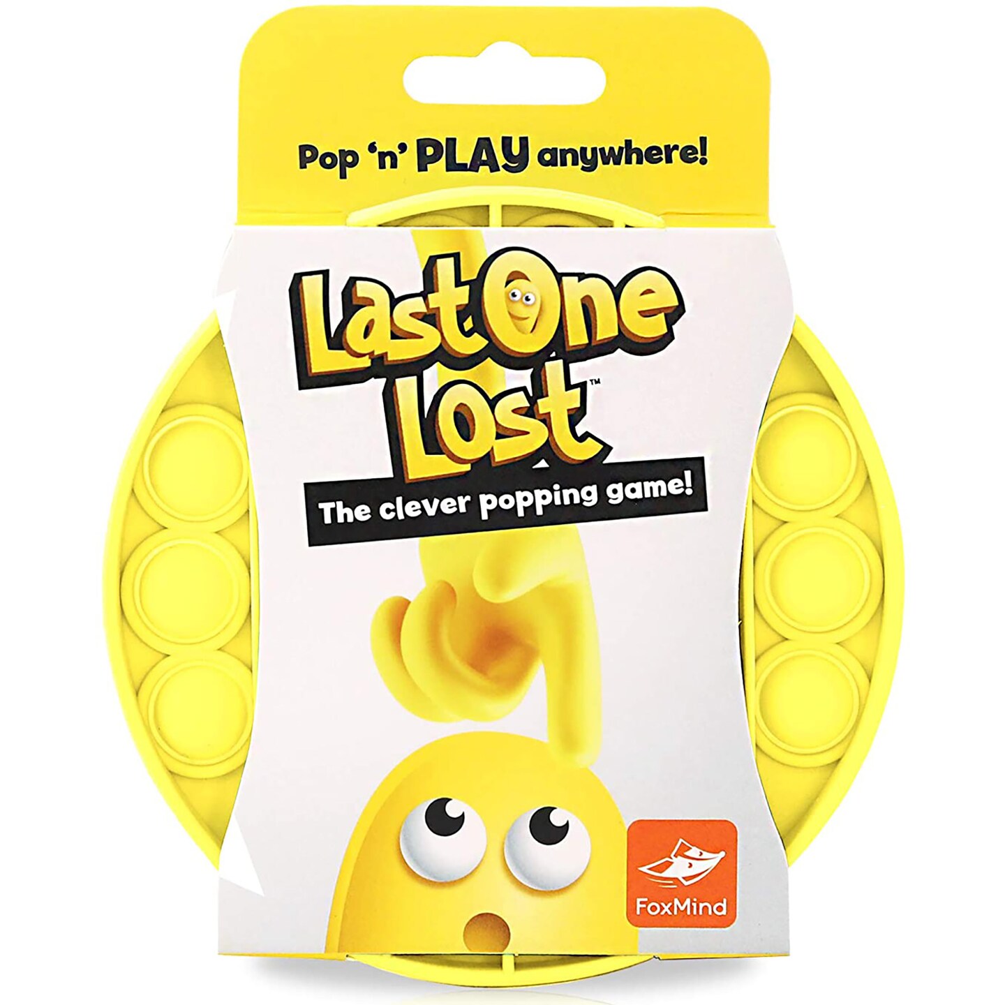 FoxMind Games Last One Lost Push Pop Bubble Fidget Toy &#x2013; Yellow Silicone Sensory Game for Kids &#x26; Adults &#x2013; Stress Relief for Autism, ADHD, Special Needs &#x2013; Bend, Squish, Squeeze, Relax