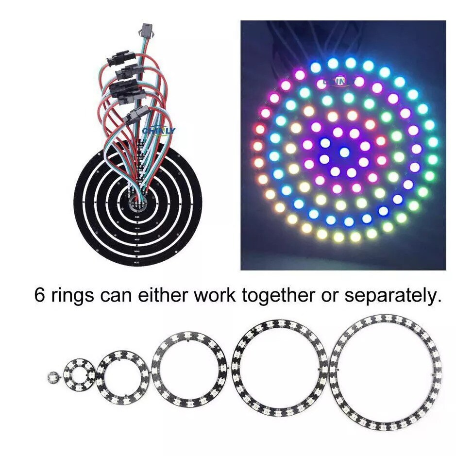 WS2812B 5V 5050 RGB 93 LED Pixel Ring Panel Module Light Individual Addressable