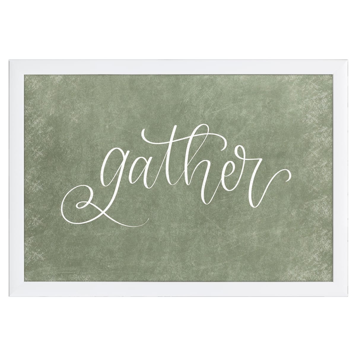 12" x 16" Gather Framed Wall Art, Contemporary Inspirational Home Décor, Glass Facing and Hanging Hardware Included